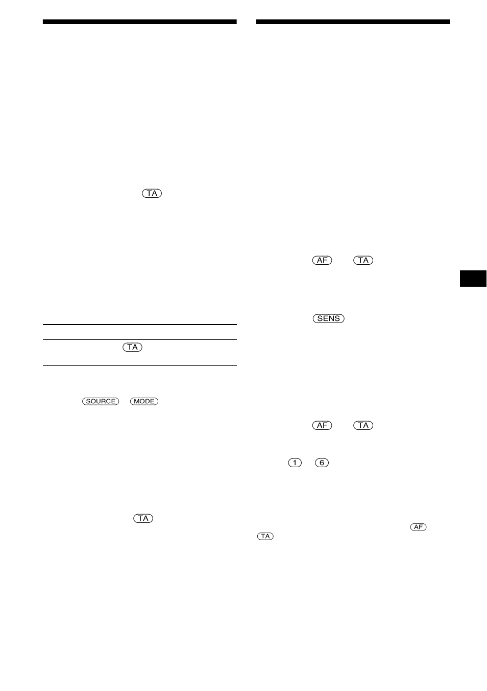 Ricezione dei notiziari sul traffico, Preselezione di stazioni rds con impostazione, Af e ta | 17 ricezione dei notiziari sul traffico | Sony CDX-S2200 User Manual | Page 95 / 134