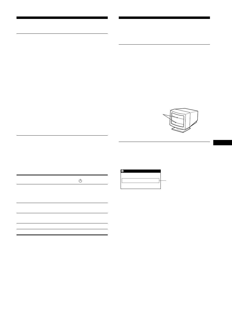 Caractéristiques techniques, Remarque à l’intention des utilisateurs de windows, Dépannage | Modes présélectionné et utilisateur, Fonction d’économie d’énergie, Messages affichés à l’écran | Sony CPD-110EST User Manual | Page 27 / 76