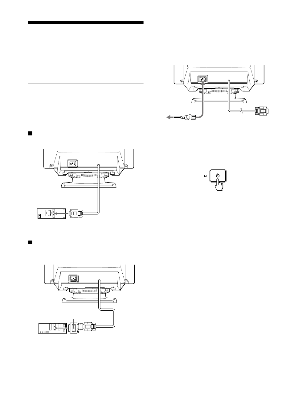 Anschließen des geräts, Schritt 2: anschließen des netzkabels, Seite | In (seite 6, Hd15) (seite 6 | Sony CPD-110EST User Manual | Page 34 / 76