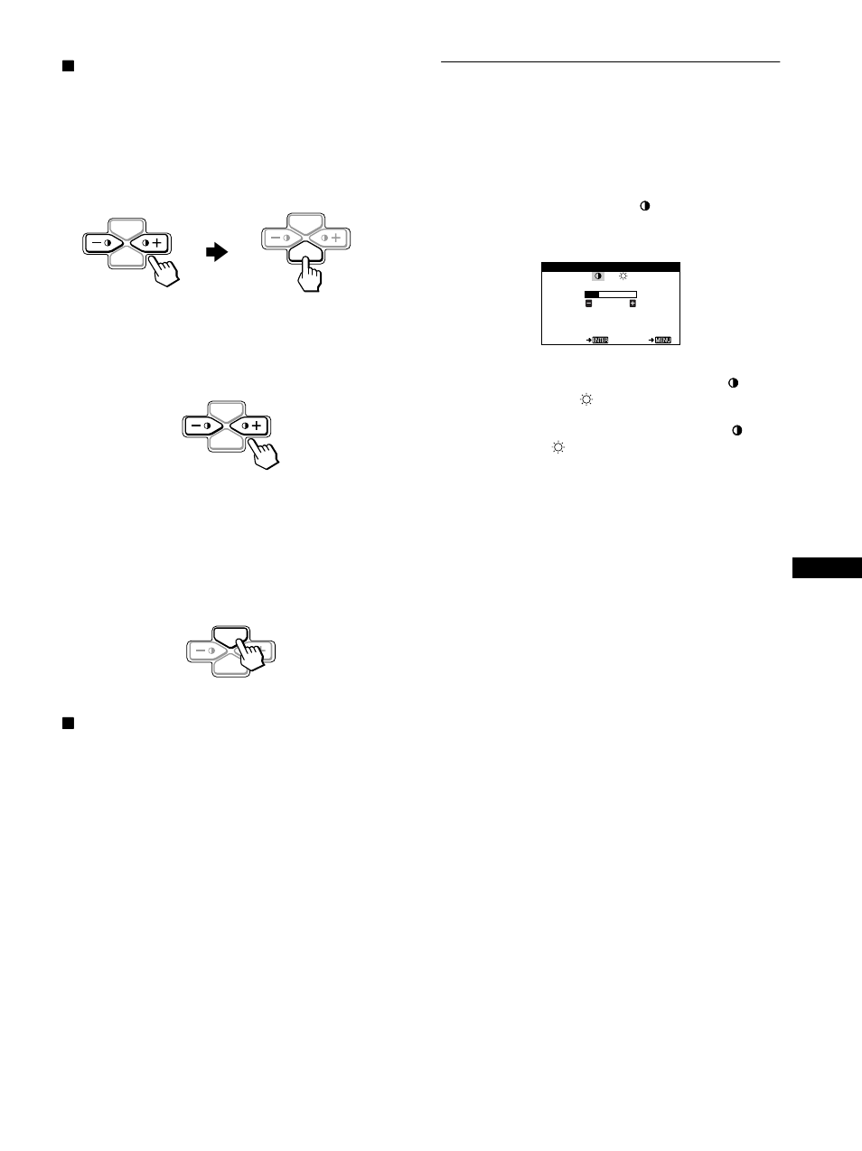 X verwenden der tasten menu, enter und, X zurücksetzen der einstellungen, Nü (seite 9 | R (seite 9, Seite, Seite 9, E auf seite 9, F seite 9, Auf seite 9 | Sony CPD-110EST User Manual | Page 37 / 76