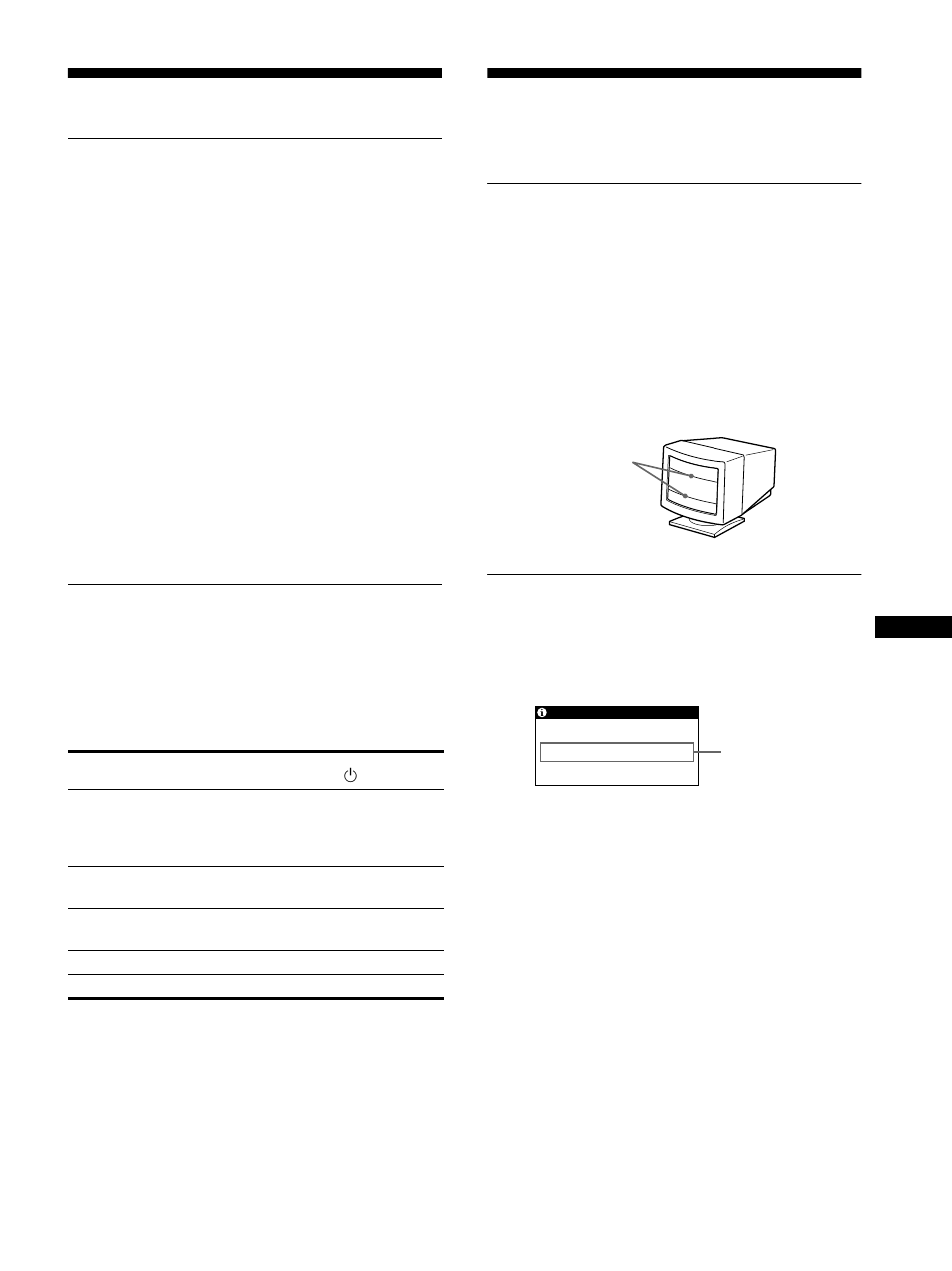 Technische merkmale, Vordefinierte modi und benutzermodi, Hinweis für benutzer von windows | Die energiesparfunktion, Störungsbehebung, Bildschirmmeldungen | Sony CPD-110EST User Manual | Page 41 / 76