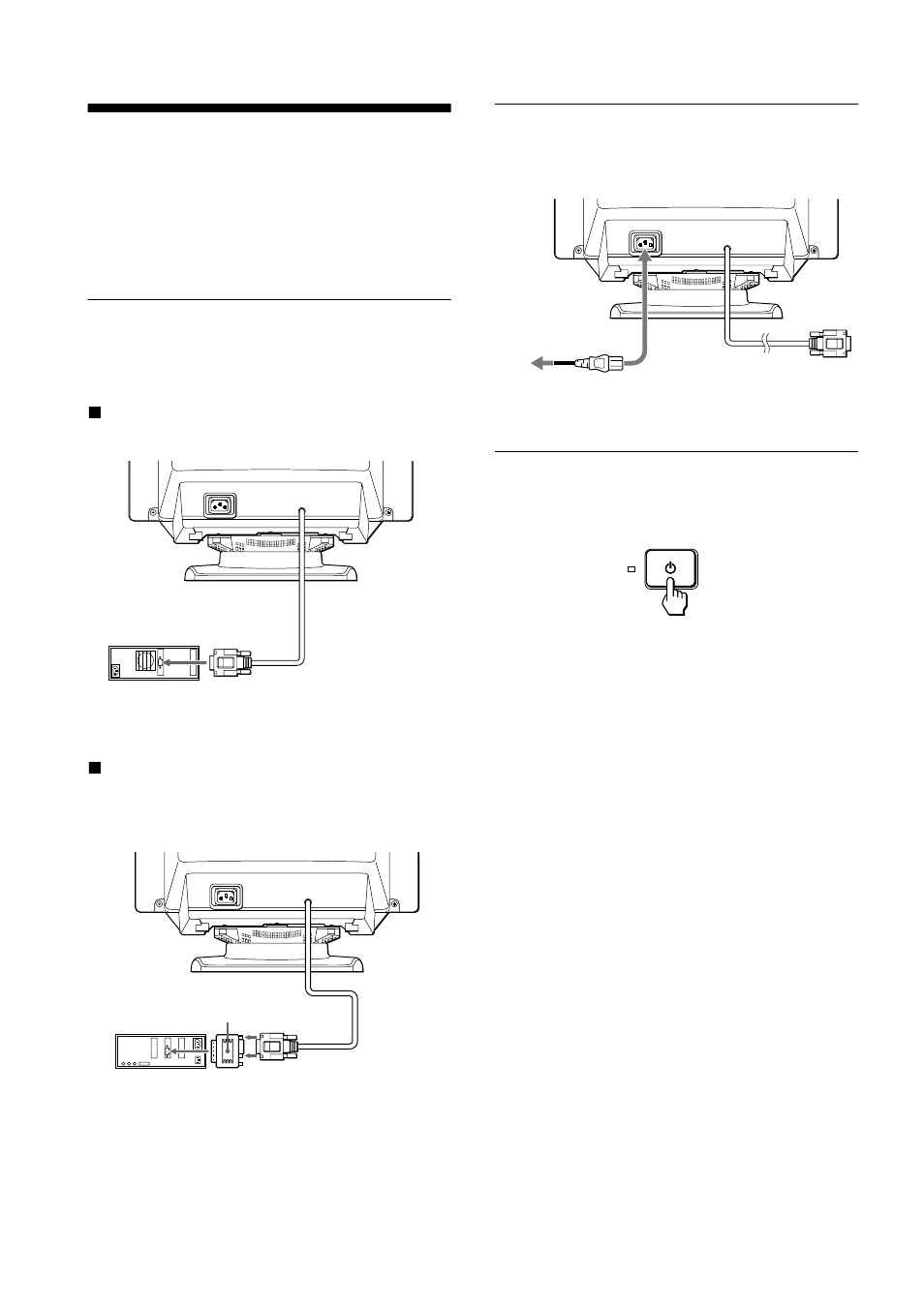 Setup, Step 1, Step 2 | Step 3, Step 1: connect your monitor to your computer, Step 2: connect the power cord, Step 3: turn on the monitor and computer | Sony CPD-110EST User Manual | Page 6 / 76