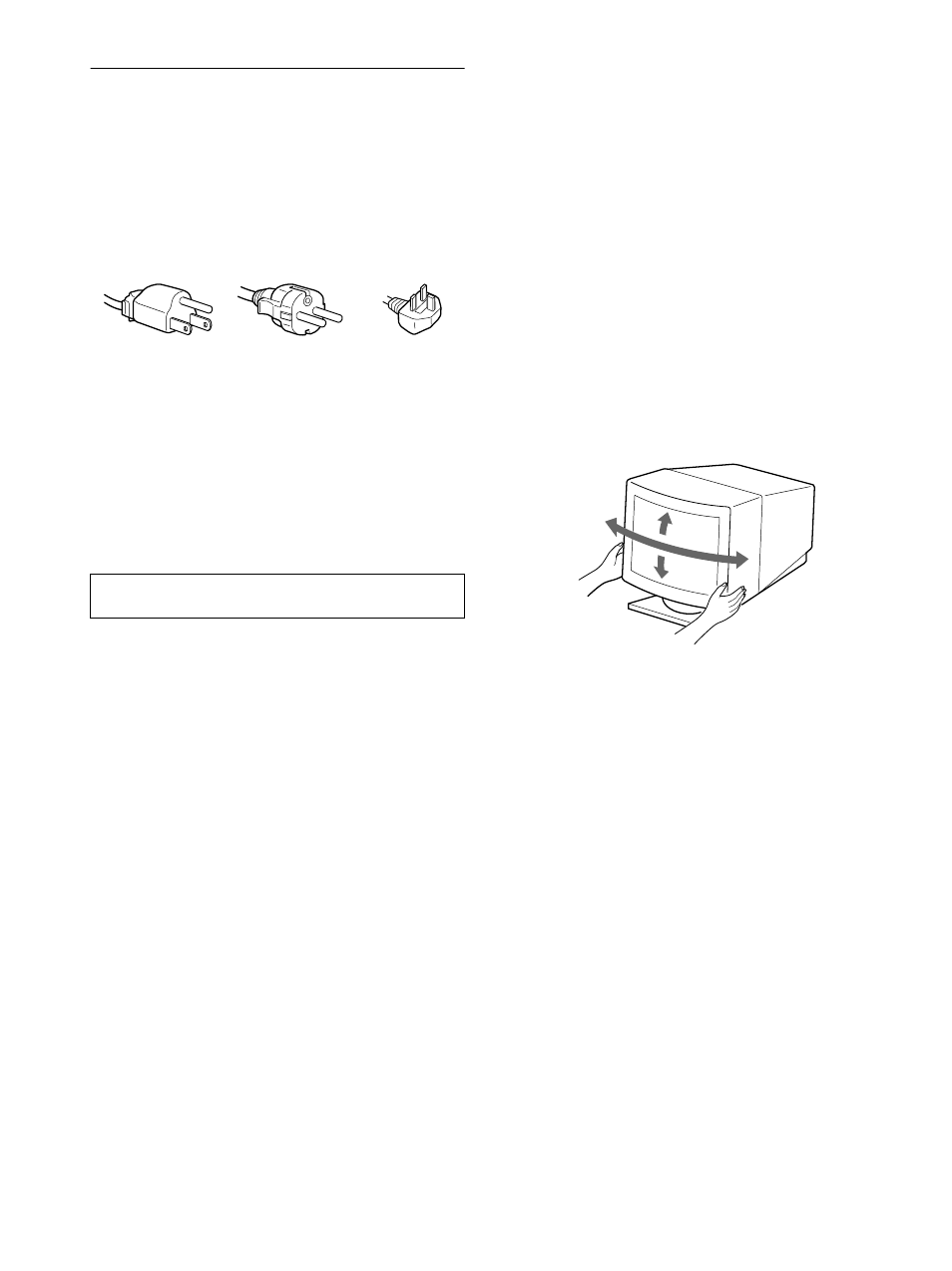 Avvertenza per i collegamenti di alimentazione, Installazione, Manutenzione | Trasporto, Uso del sistema orientabile, 4precauzioni | Sony CPD-110EST User Manual | Page 60 / 76