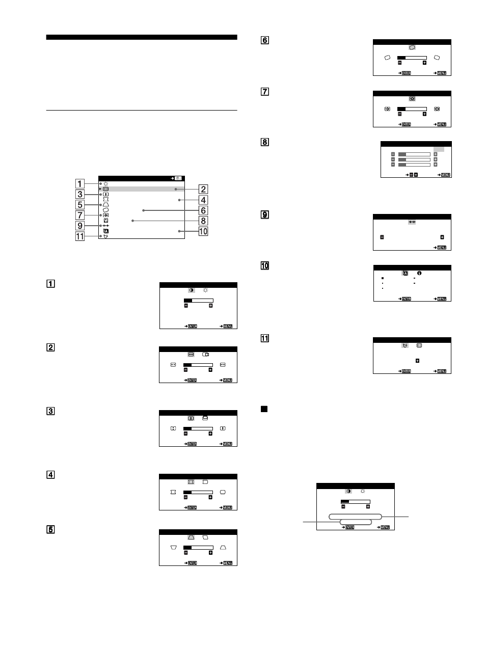 Personalizzazione del monitor, Come spostarsi tra i menu | Sony CPD-110EST User Manual | Page 64 / 76