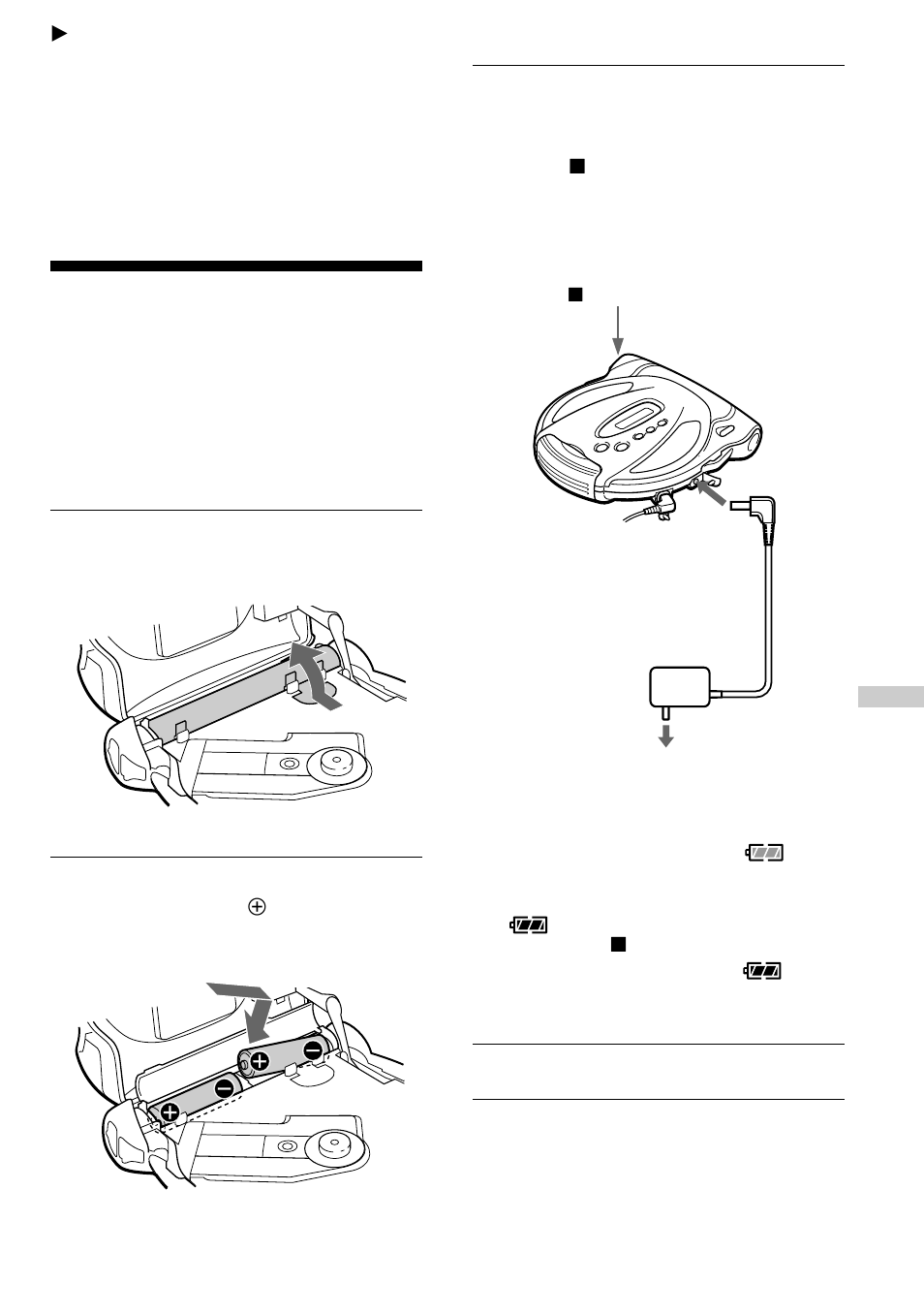 Connecting a power source, Using the rechargeable batteries | Sony D-SJ01 User Manual | Page 17 / 24