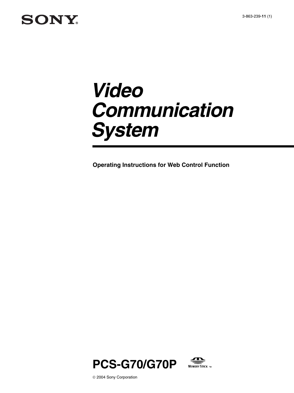 Sony PCS-G70/G70P User Manual | 17 pages