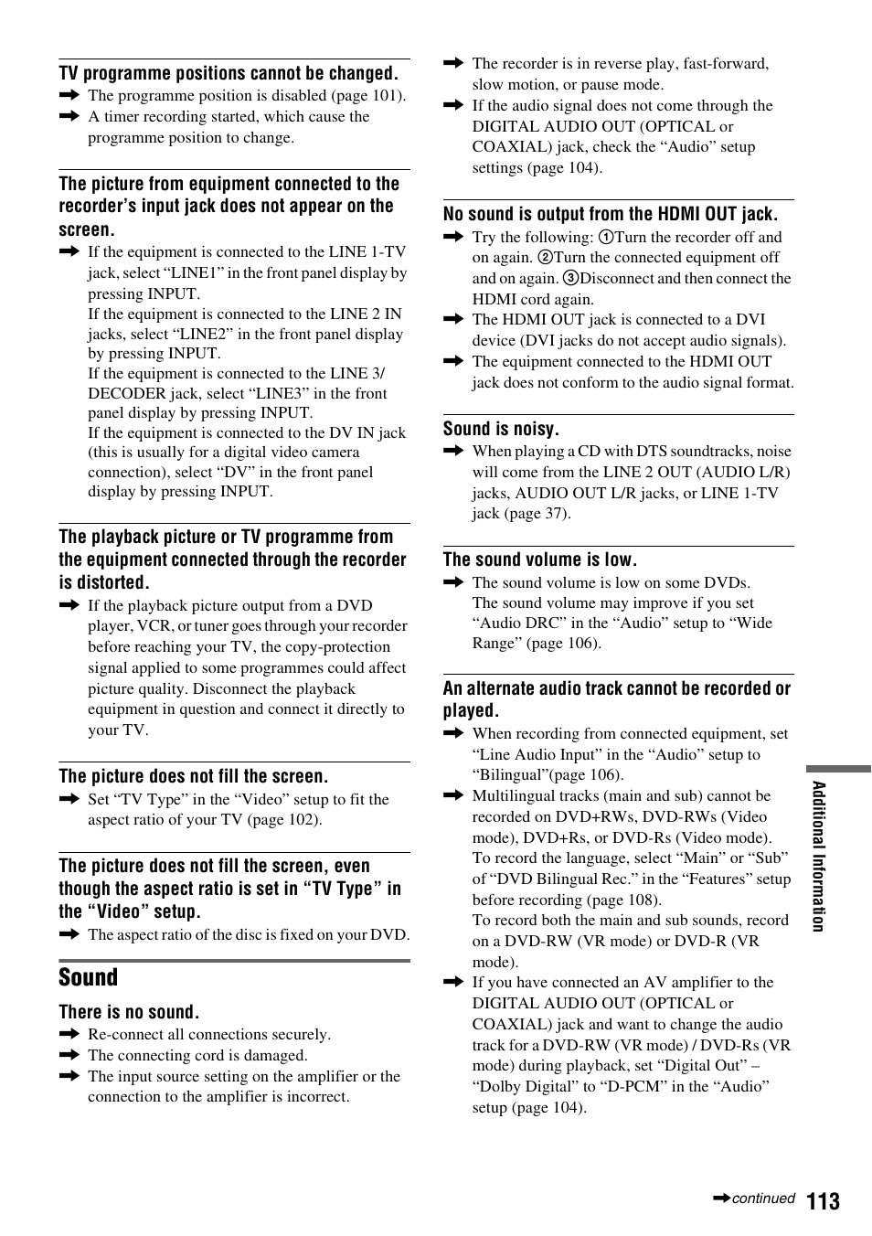 Sound | Sony 3-213-480-12(1) User Manual | Page 113 / 132