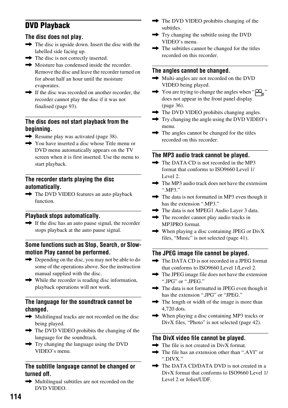 Dvd playback | Sony 3-213-480-12(1) User Manual | Page 114 / 132