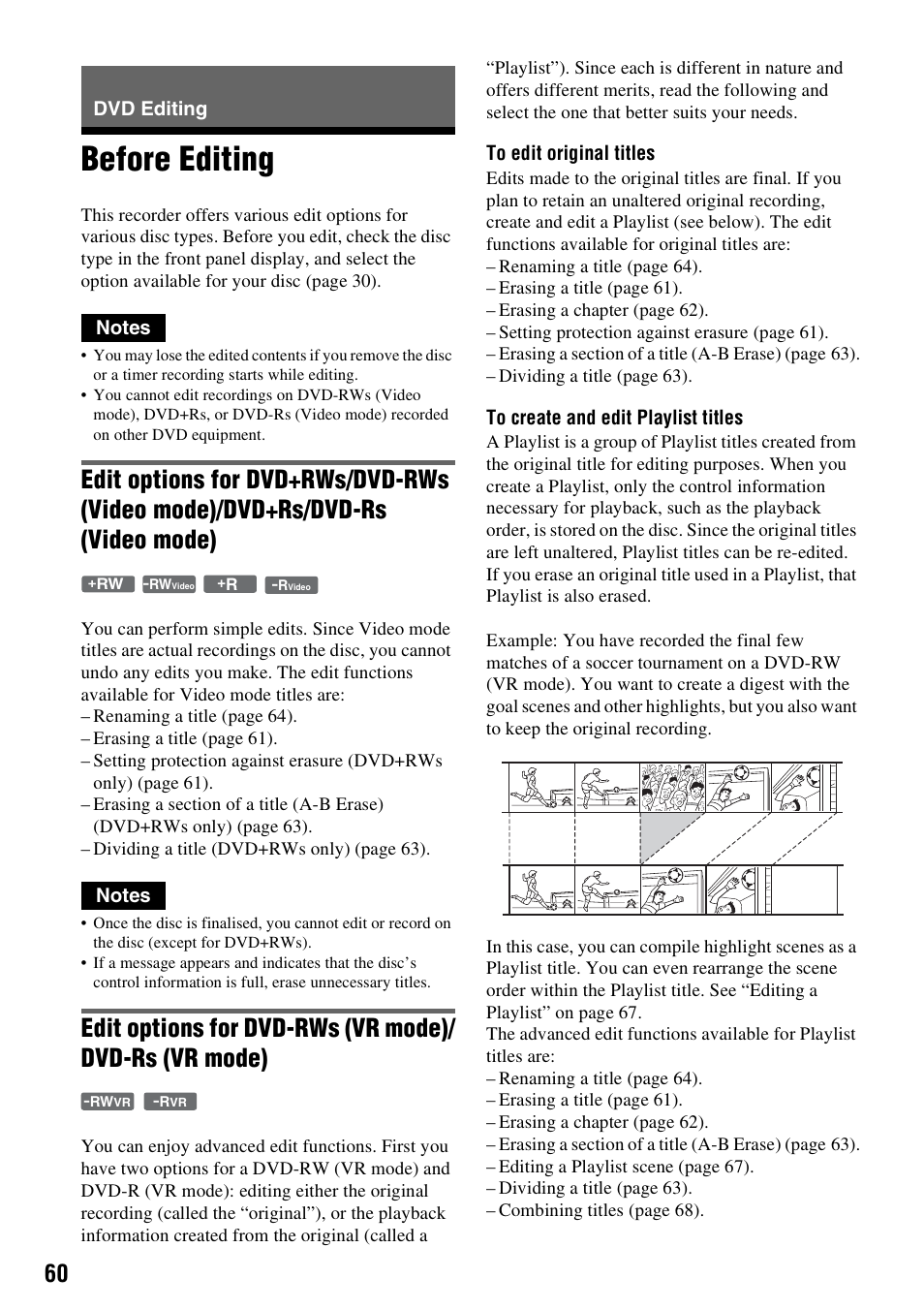 Dvd editing, Before editing | Sony 3-213-480-12(1) User Manual | Page 60 / 132