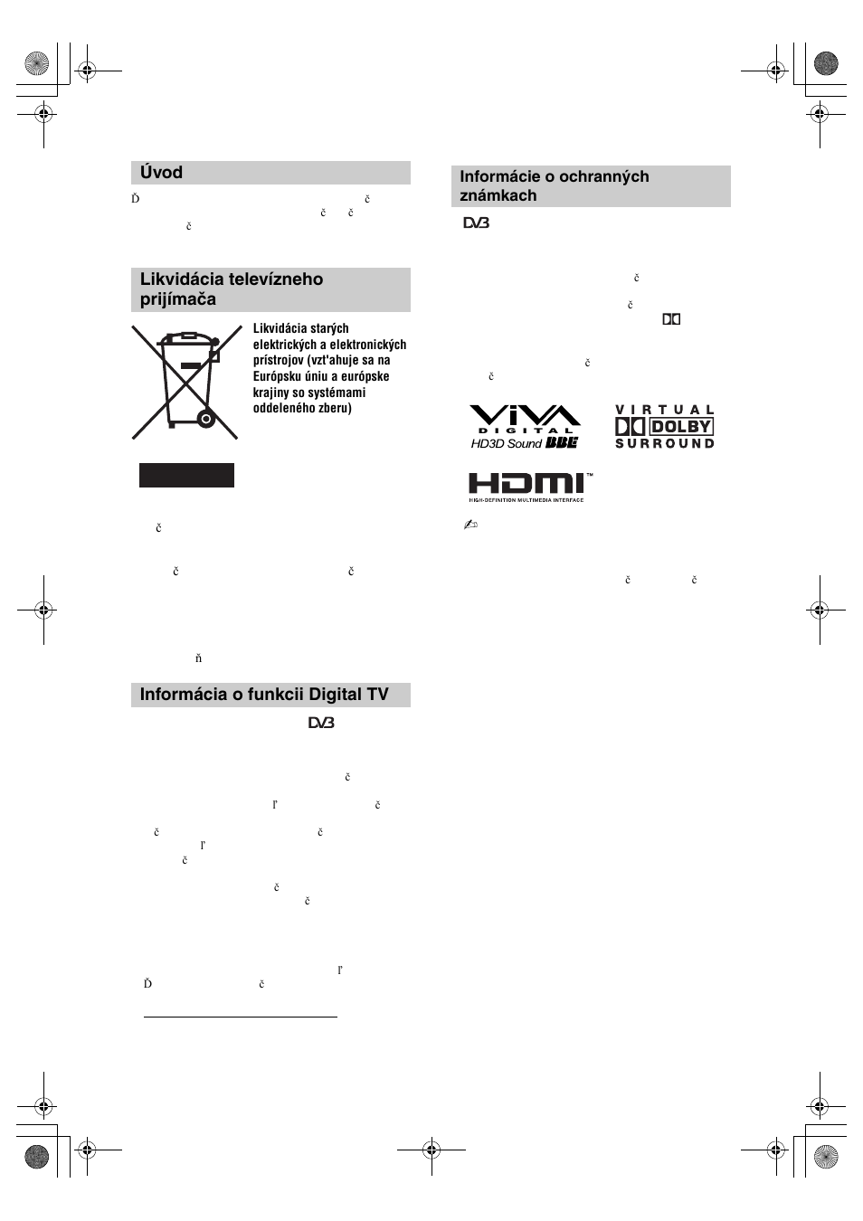 Informácie o ochranných známkach | Sony BRAVIA KDL-32D28xx User Manual | Page 130 / 194