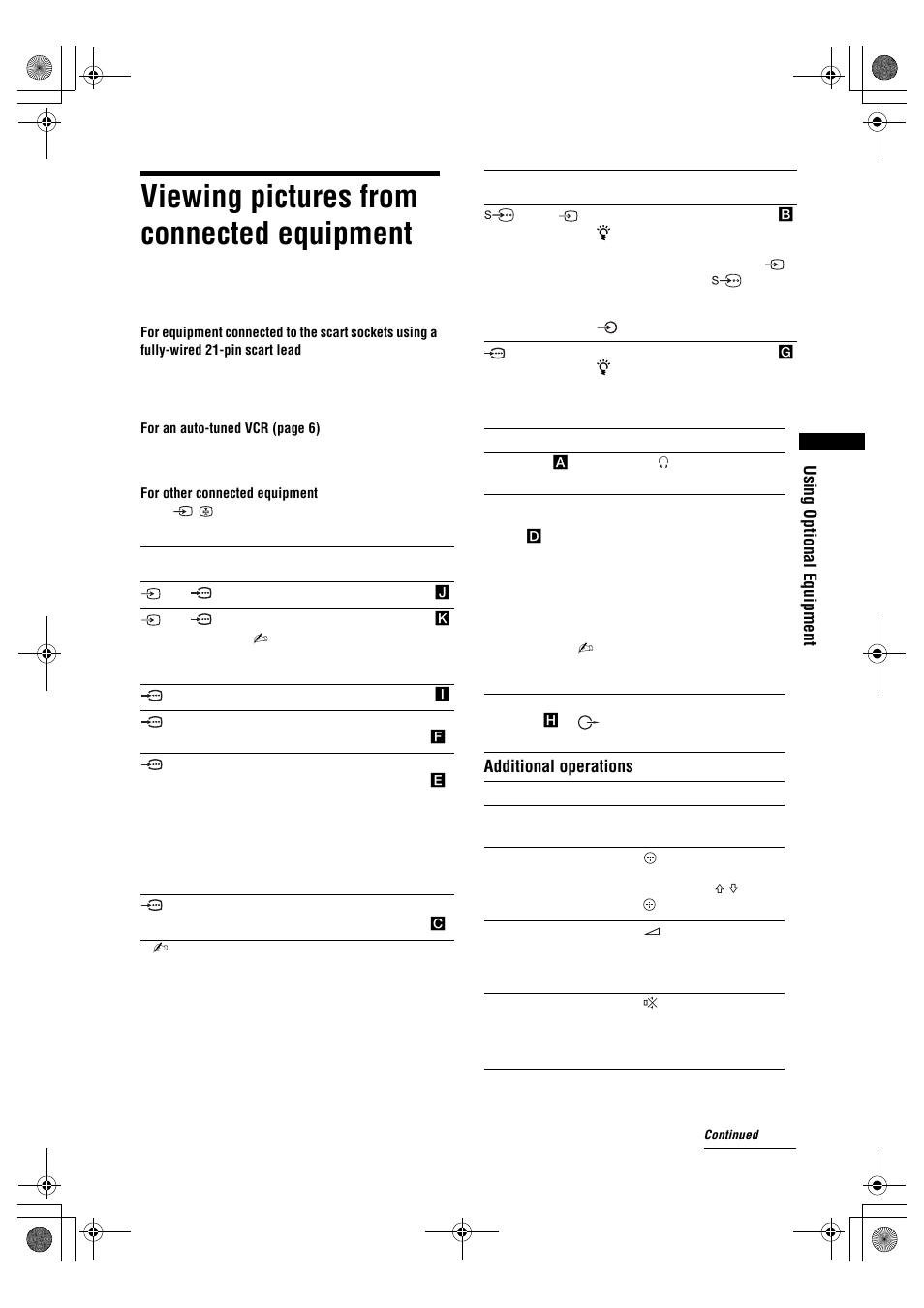 Viewing pictures from connected equipment | Sony BRAVIA KDL-32D28xx User Manual | Page 17 / 194