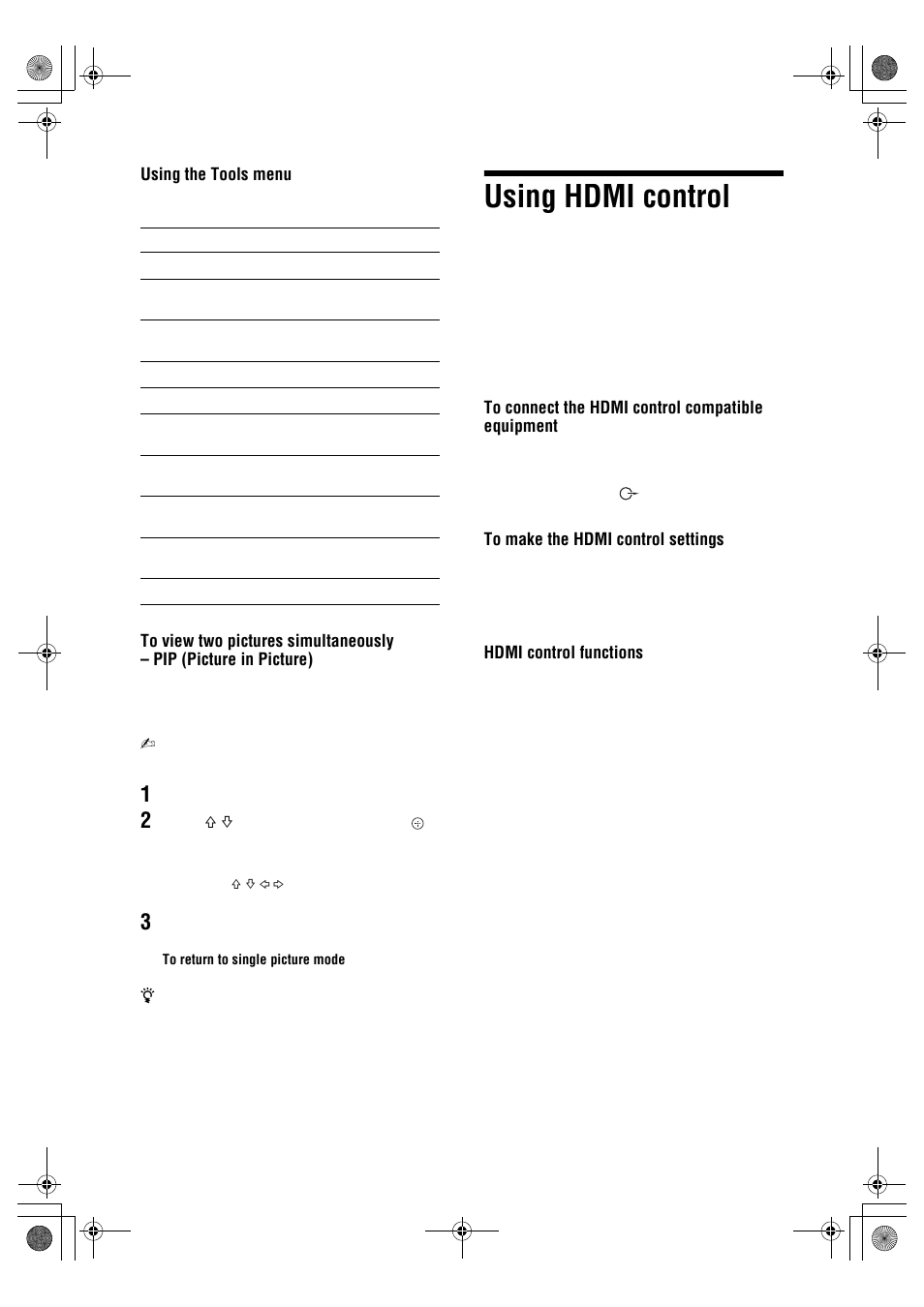 Using hdmi control | Sony BRAVIA KDL-32D28xx User Manual | Page 18 / 194