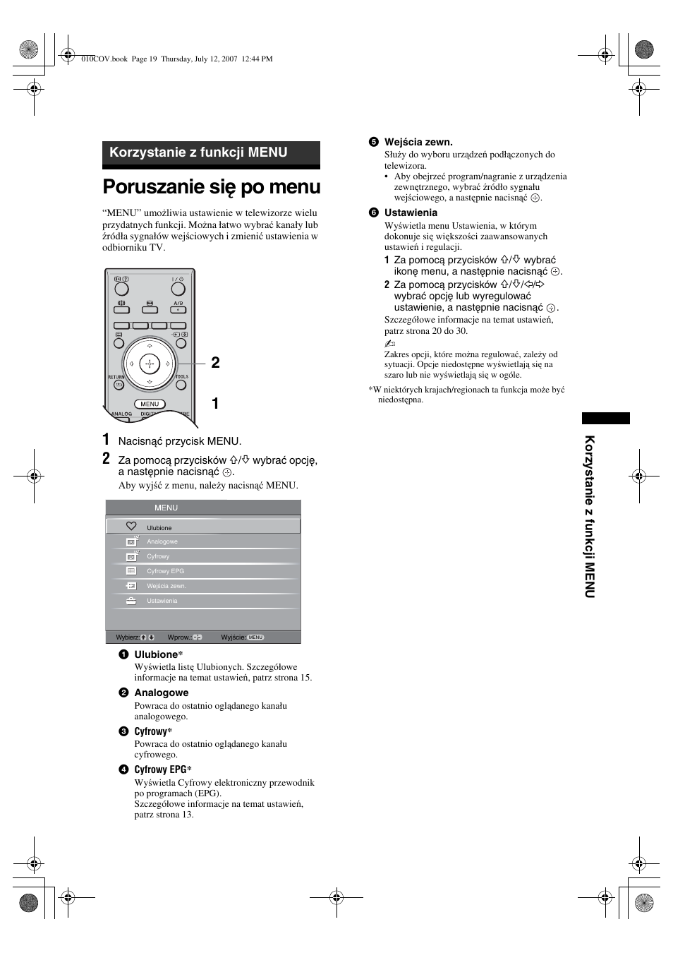 Poruszanie się po menu, Korzystanie z funkcji menu | Sony BRAVIA KDL-32D28xx User Manual | Page 83 / 194