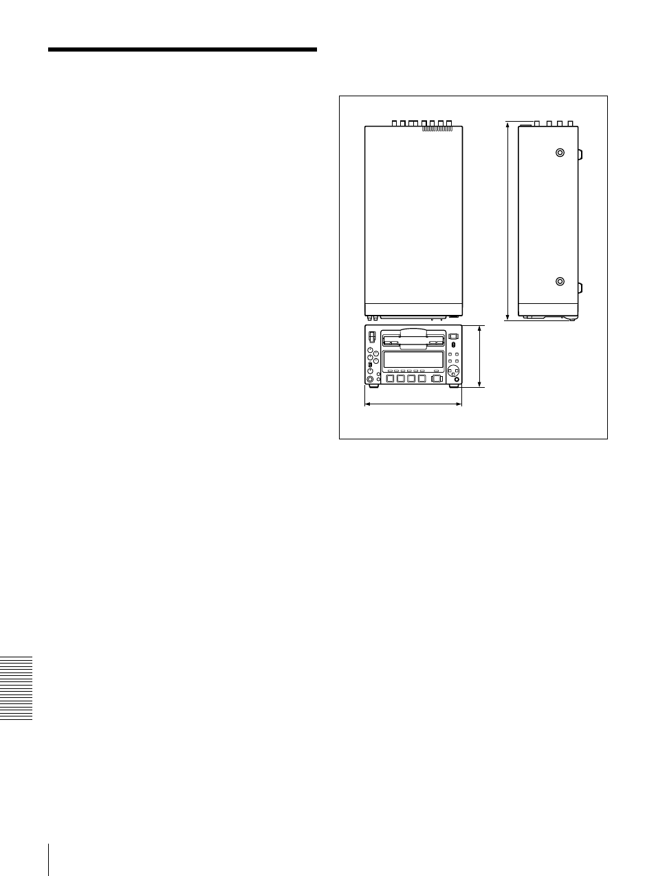 Specifications, General, Tape transport control system | Sony DSR-1500A User Manual | Page 112 / 128