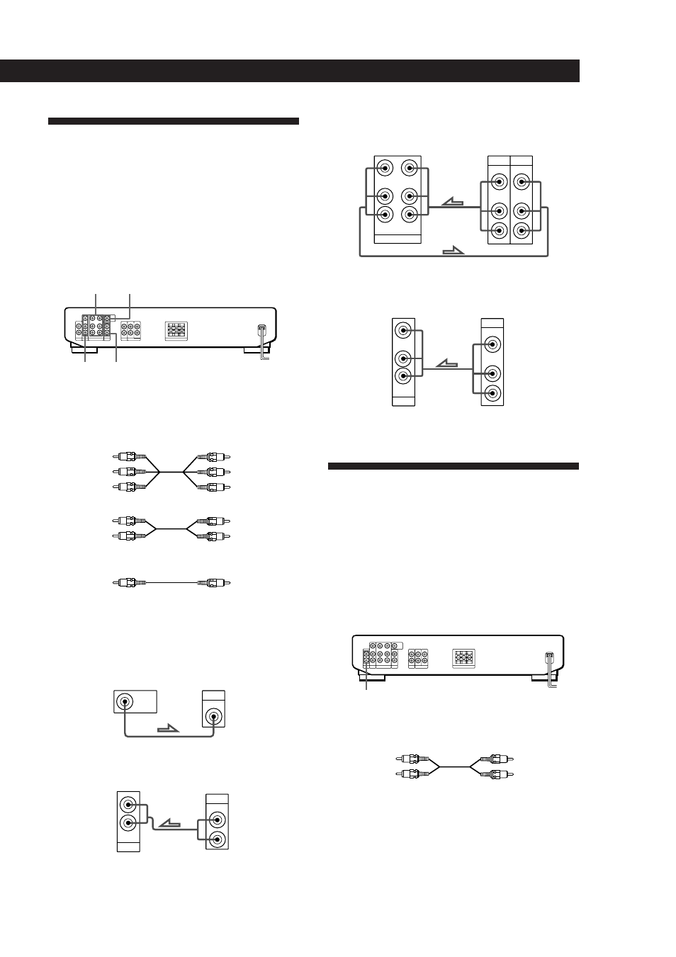 Raccordement d’un téléviseur/ magnétoscope, Raccordement de composants audio, Préparatifs | Aperçu, Raccordements, Continuer page suivante), Magnétoscope magnétoscope ou lecteur ld | Sony SDP-E300 User Manual | Page 15 / 63