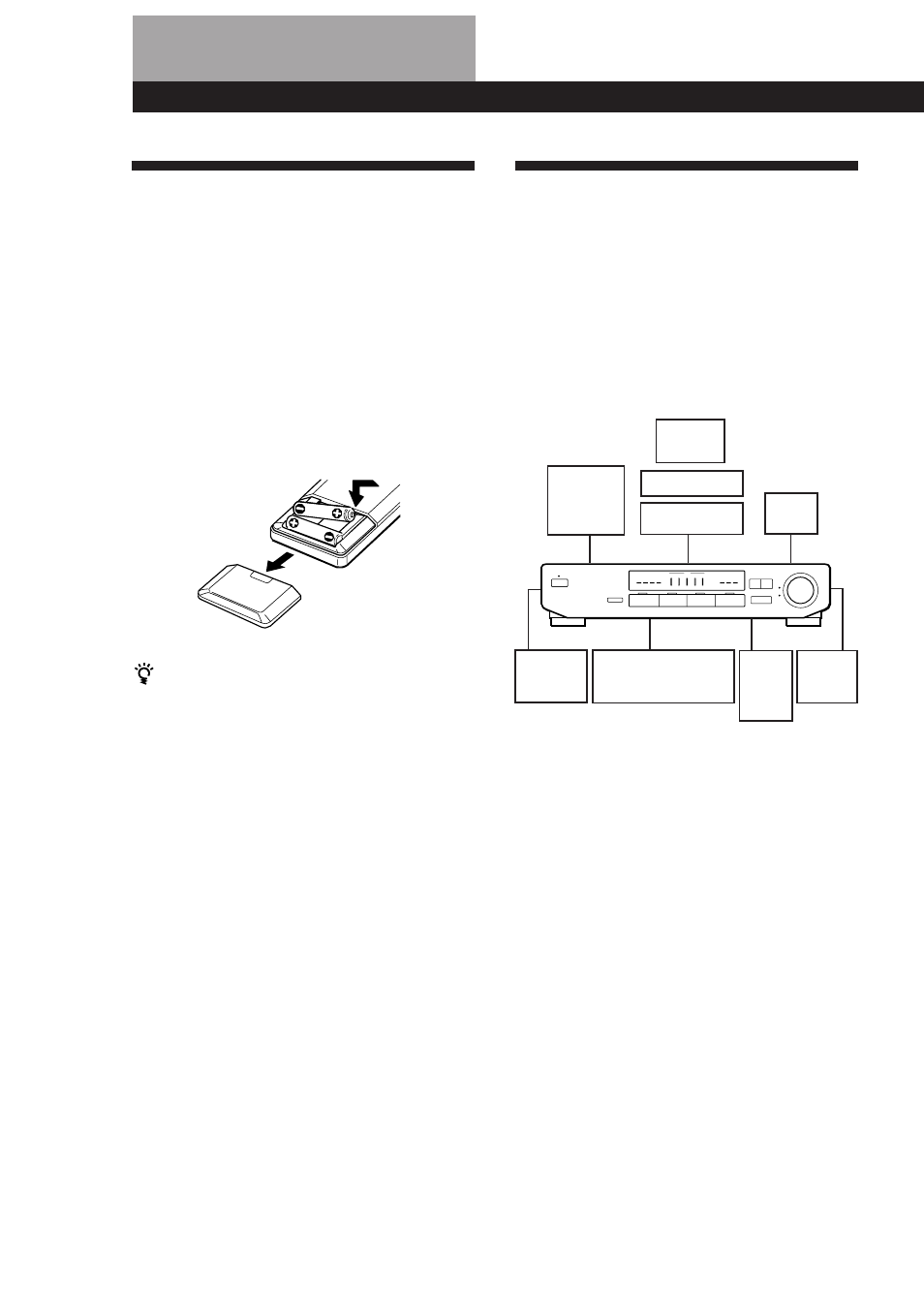 Desembalaje, Descripción general de las conexiones, Preparativos | Colocación de las pilas en el telemando, Antes de comenzar | Sony SDP-E300 User Manual | Page 31 / 63