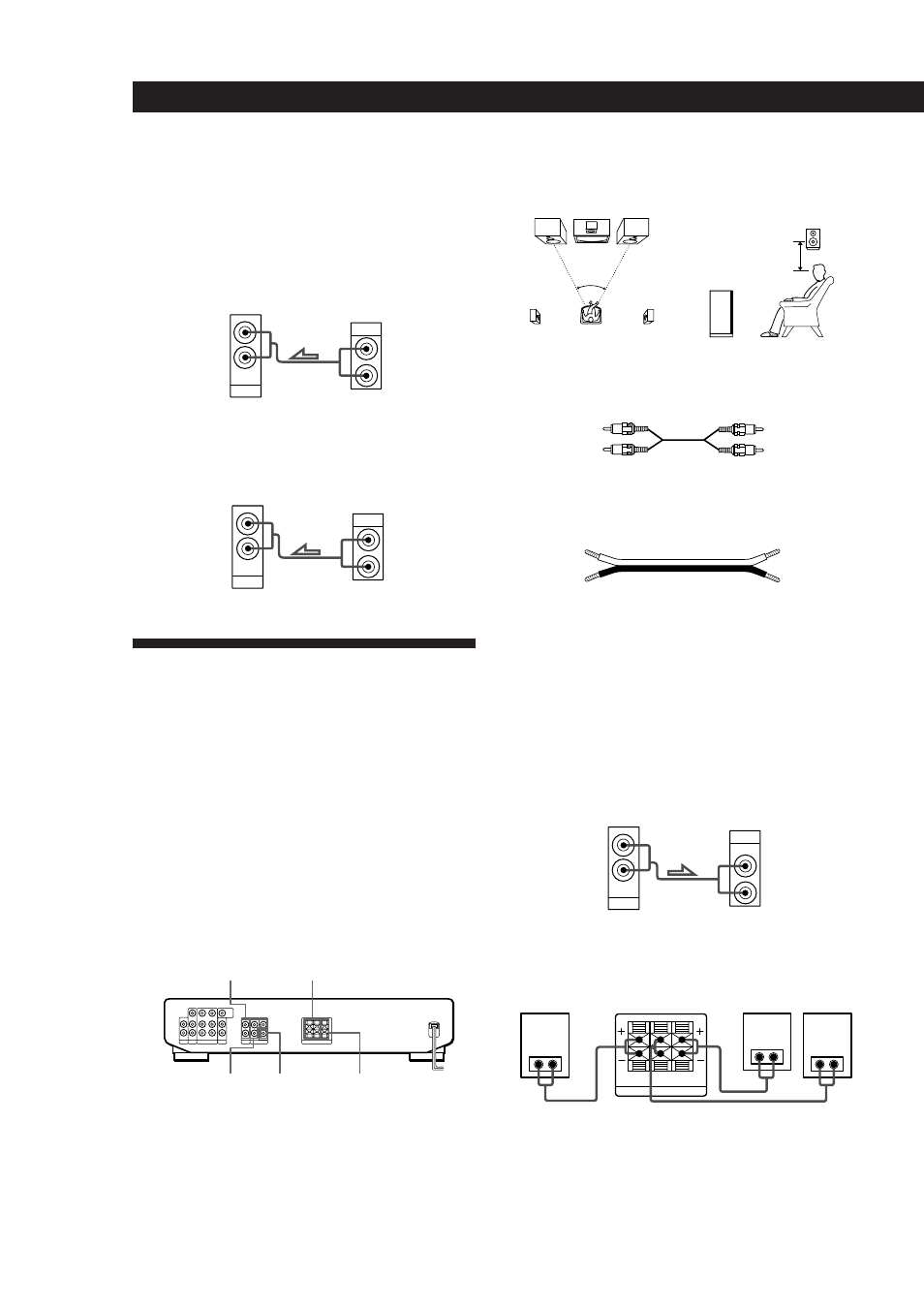 Conexión de sistemas de altavoces, Preparativos conexiones, Descripción general | Conexiones | Sony SDP-E300 User Manual | Page 33 / 63