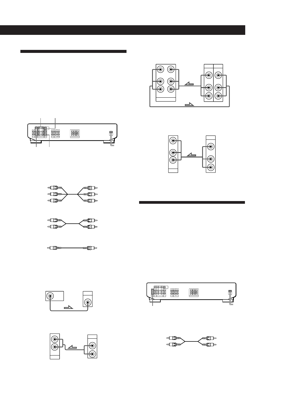 Ligações do televisor/ videogravador, Ligações de componentes de áudio, Preparativos | Descrição geral, Ligações, Continua...), Videogravador videogravador ou leitor ld | Sony SDP-E300 User Manual | Page 50 / 63