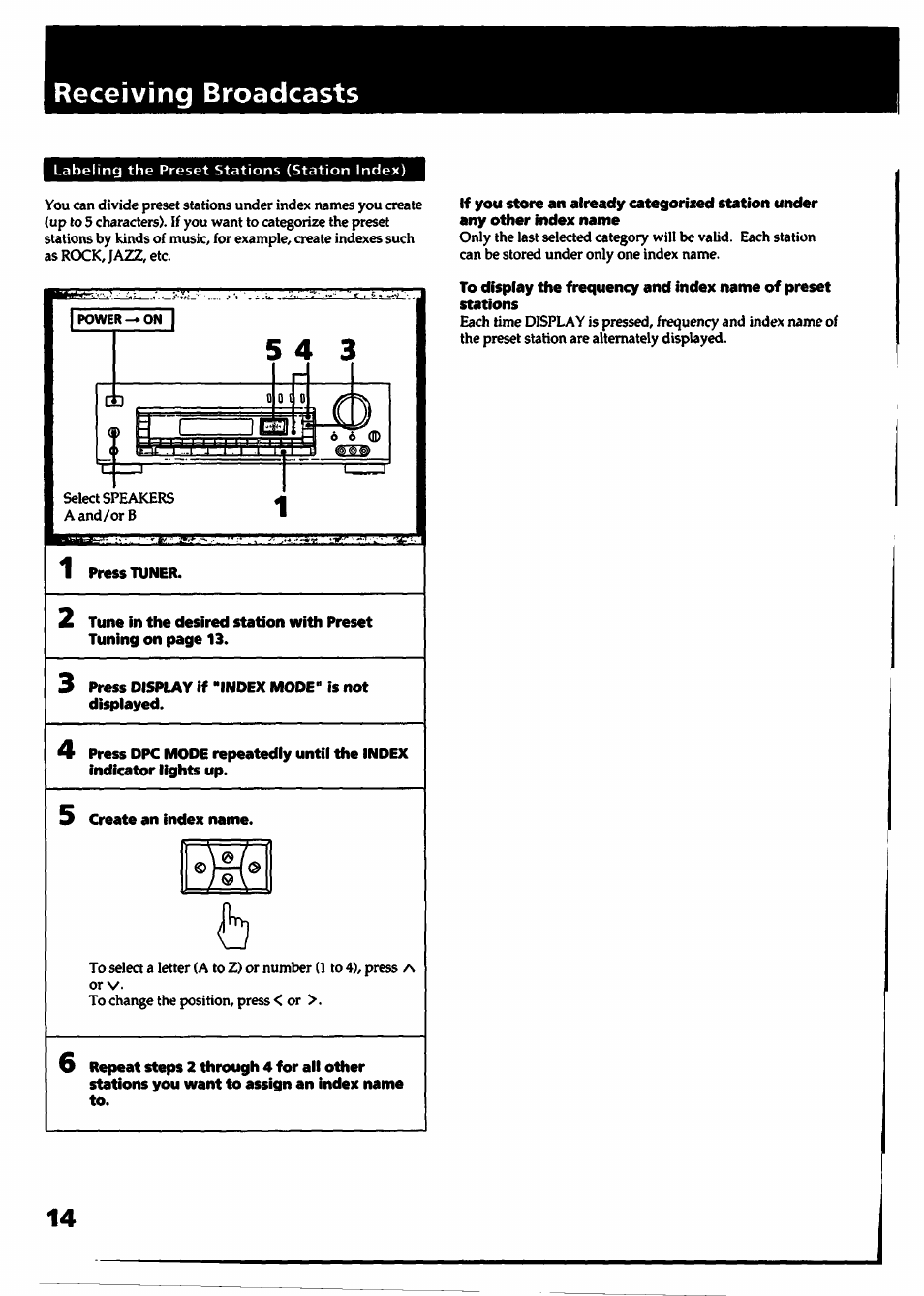 Receiving broadcasts | Sony STR- D915 User Manual | Page 14 / 35