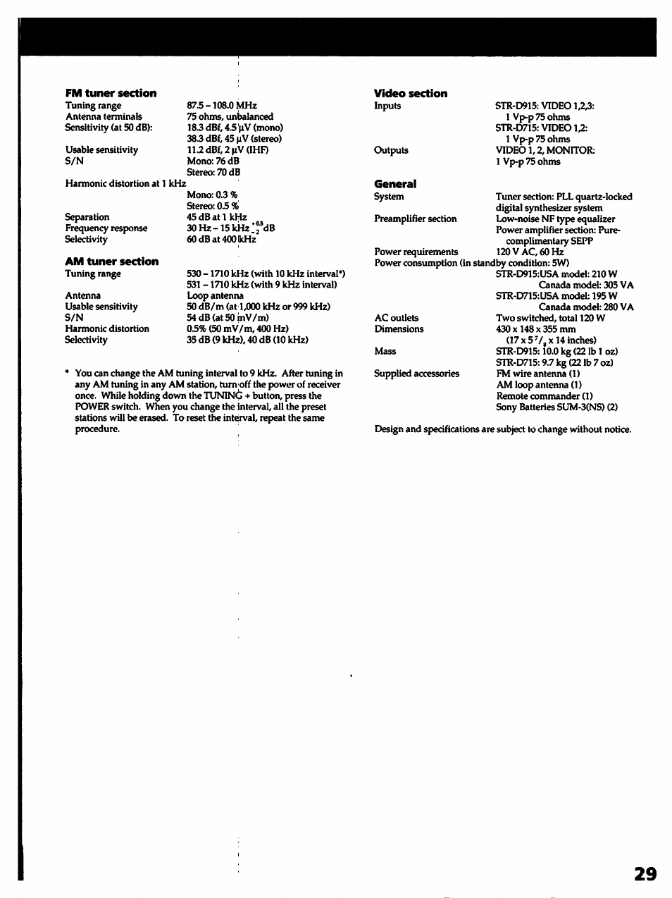 Sony STR- D915 User Manual | Page 29 / 35