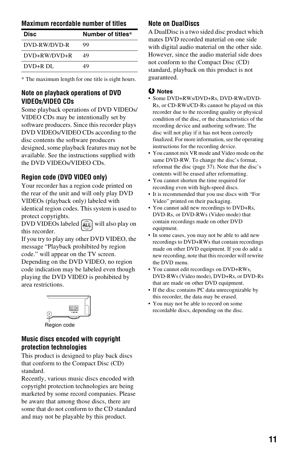 Sony RDR-GX33 User Manual | Page 11 / 100