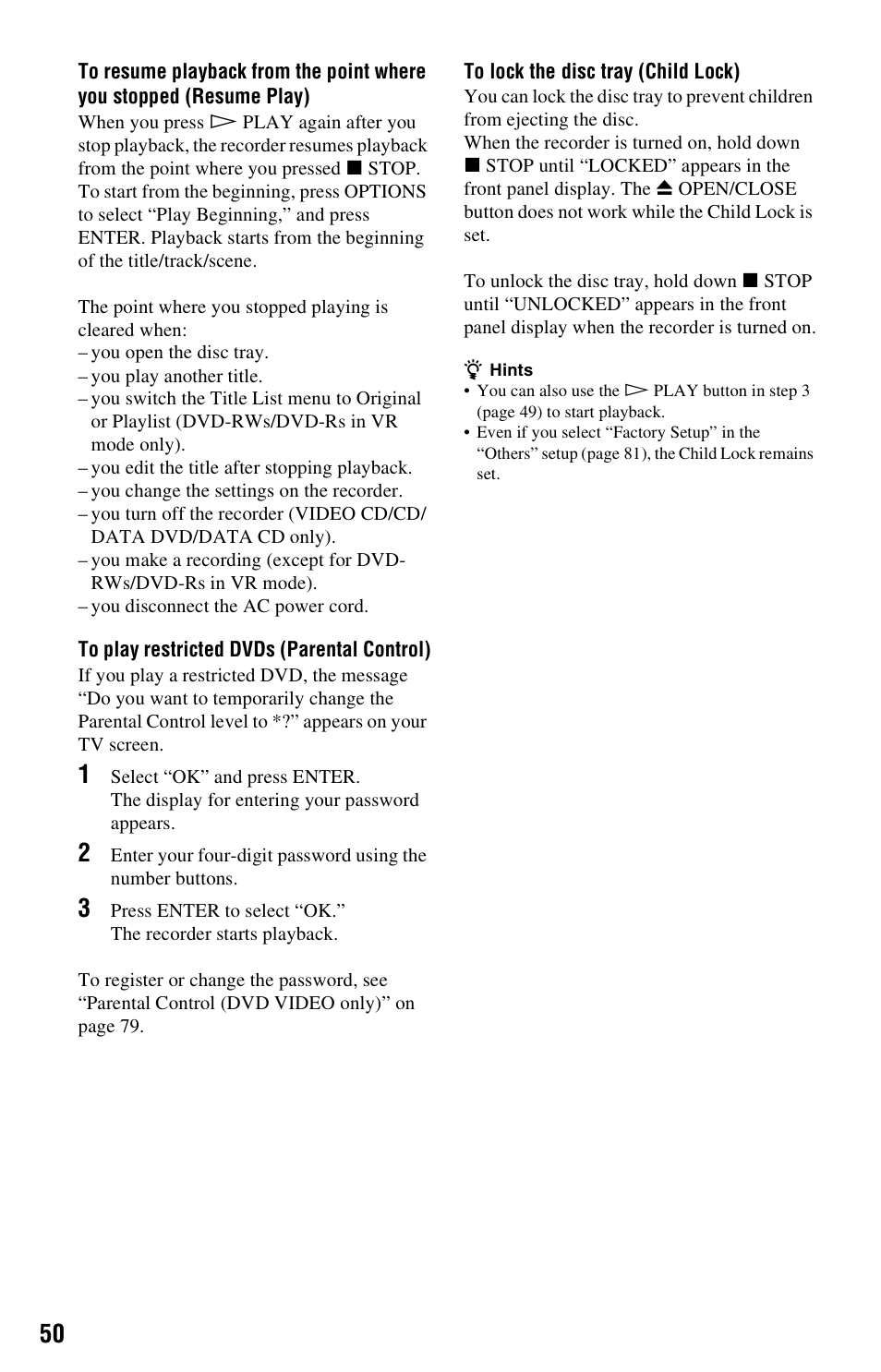 Sony RDR-GX33 User Manual | Page 50 / 100