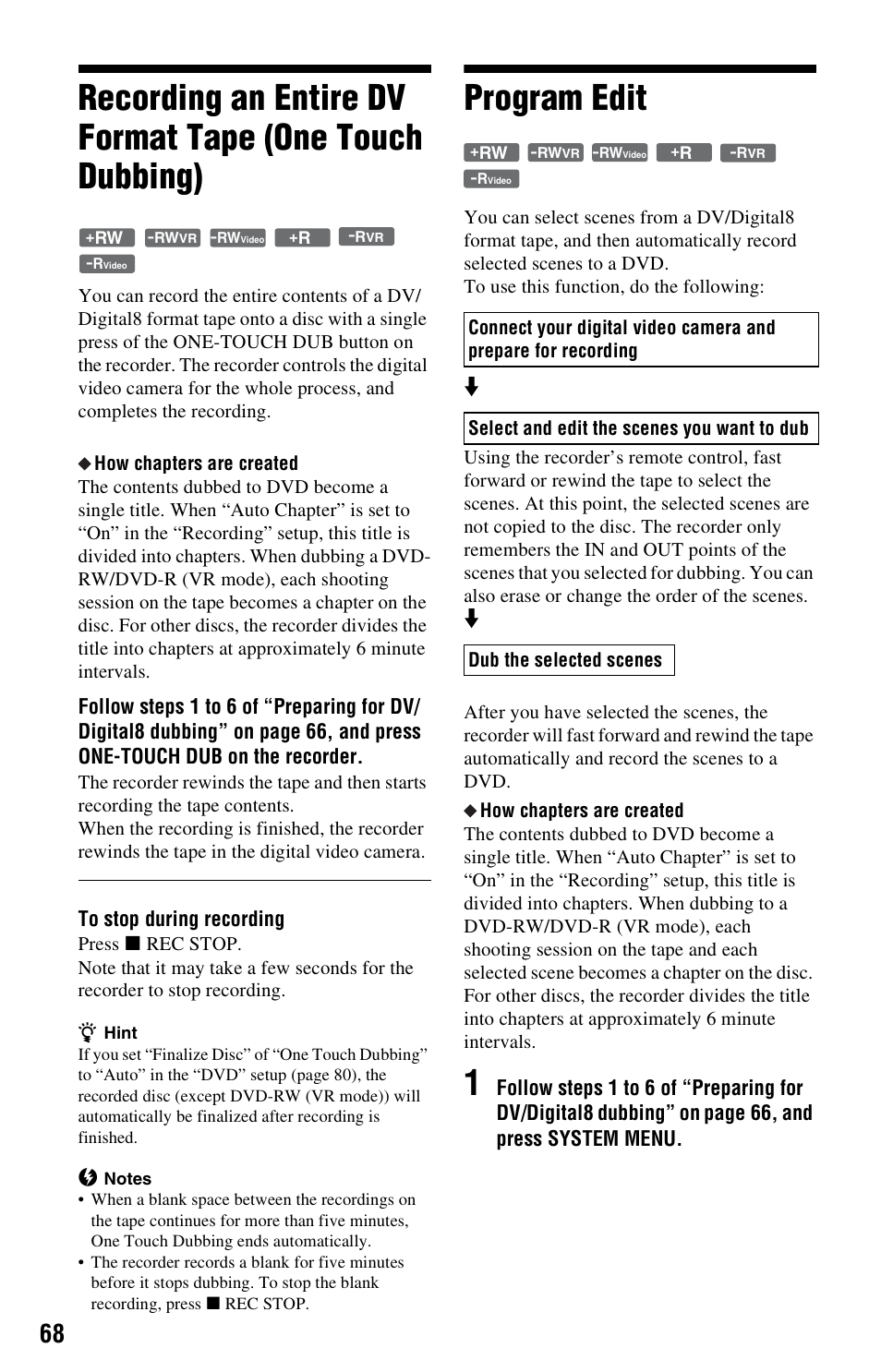 Program edit | Sony RDR-GX33 User Manual | Page 68 / 100