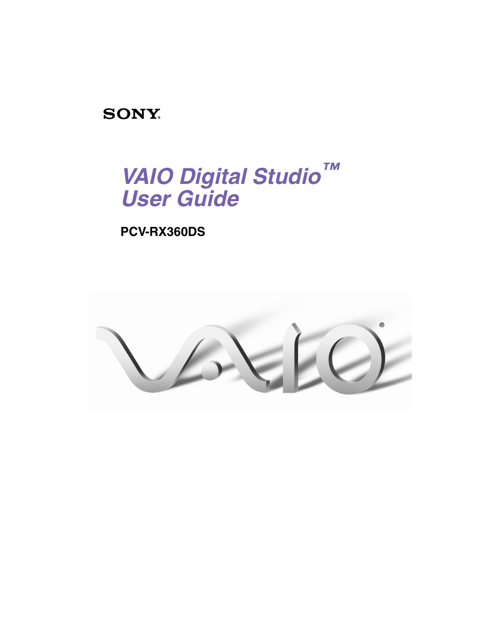 Sony PCV-RX360DS User Manual | 100 pages