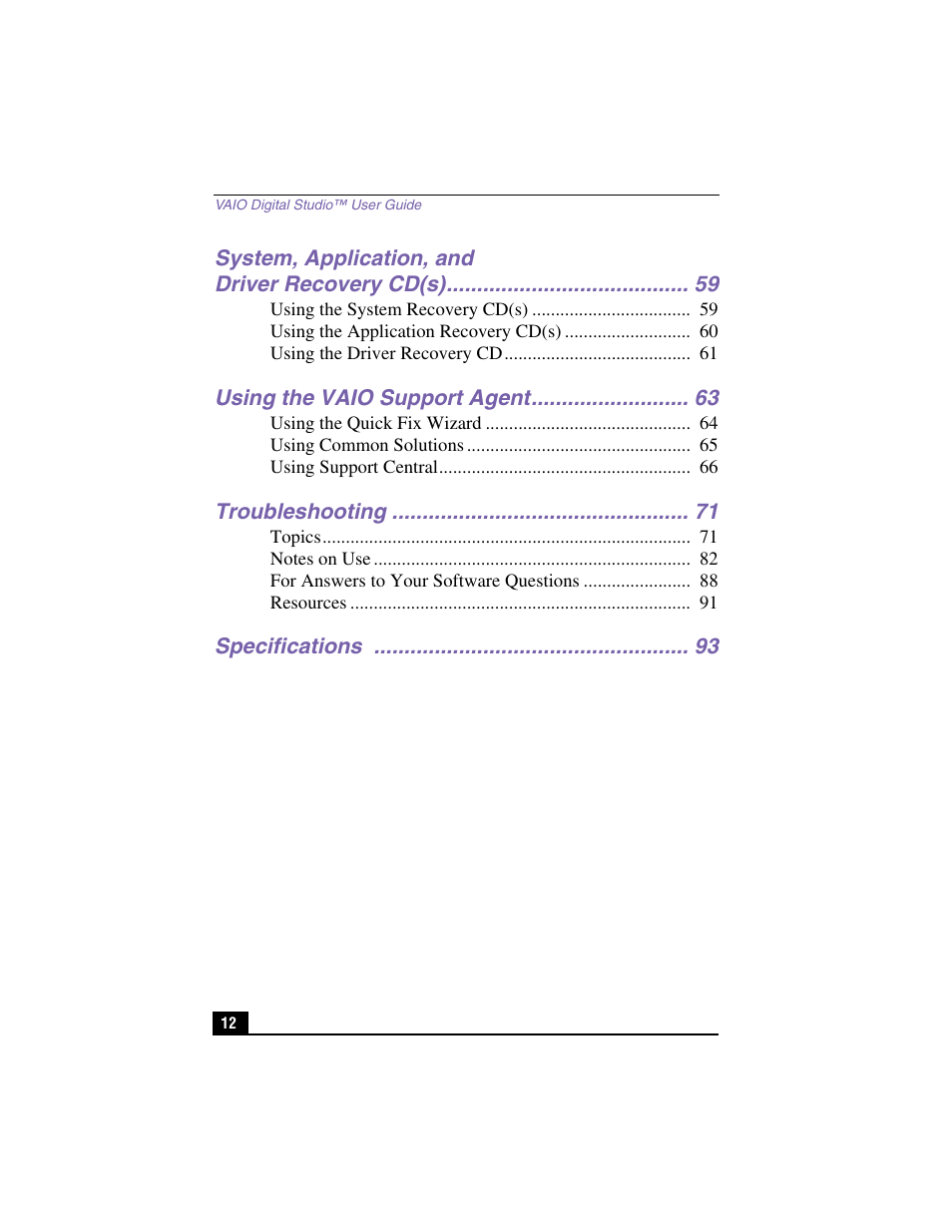 Sony PCV-RX360DS User Manual | Page 12 / 100