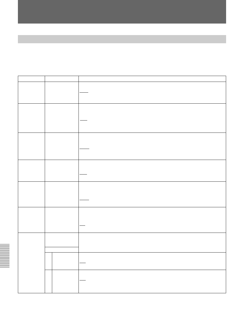 Extended menu, Items in the extended menu | Sony DSR-70 User Manual | Page 106 / 144