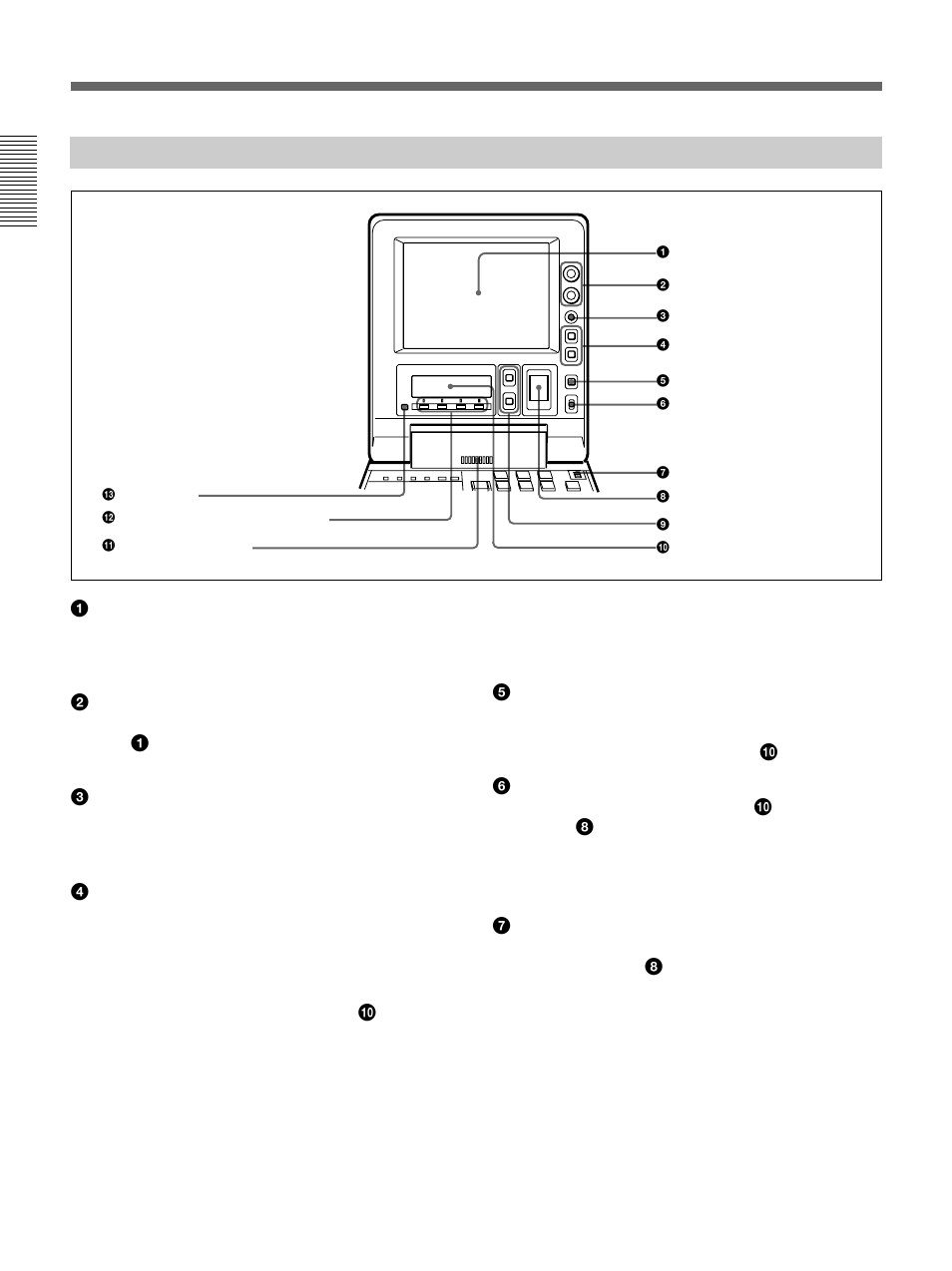 Display panel, Location and function of parts | Sony DSR-70 User Manual | Page 14 / 144