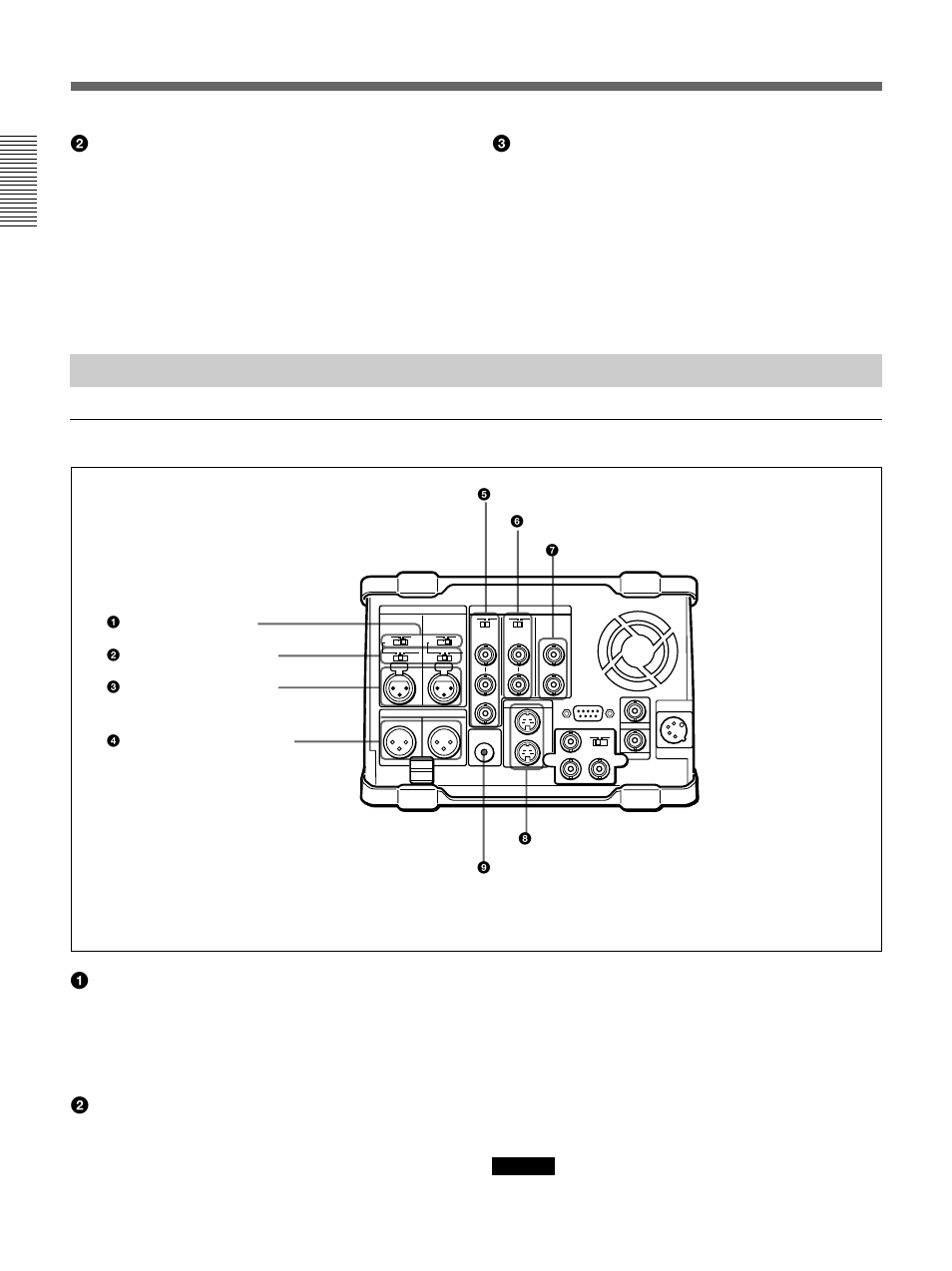 Rear panel, Location and function of parts, Caution | Sony DSR-70 User Manual | Page 24 / 144