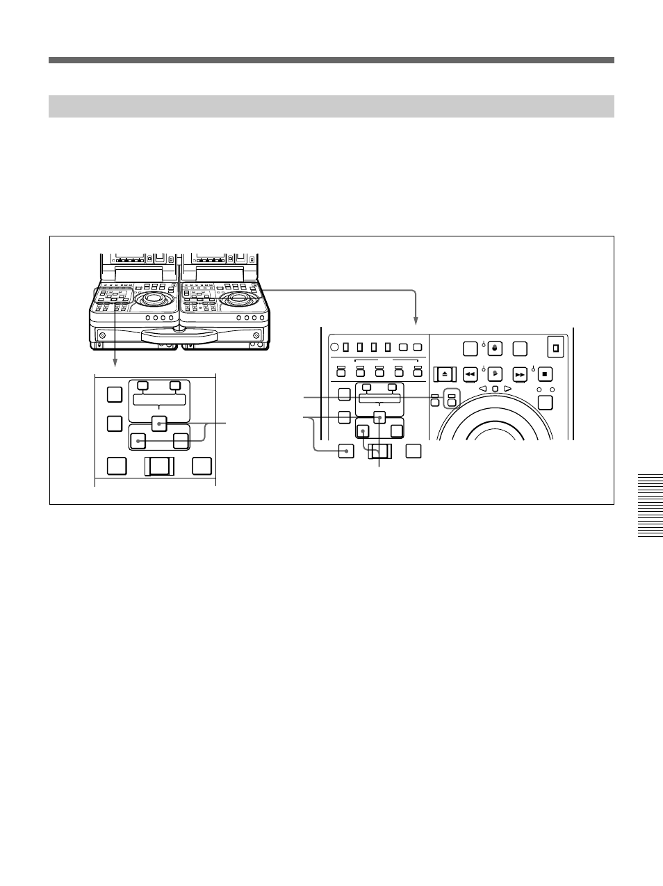 Two-unit synchronous playback, Insert two source tapes in the recorder and player | Sony DSR-70 User Manual | Page 89 / 144