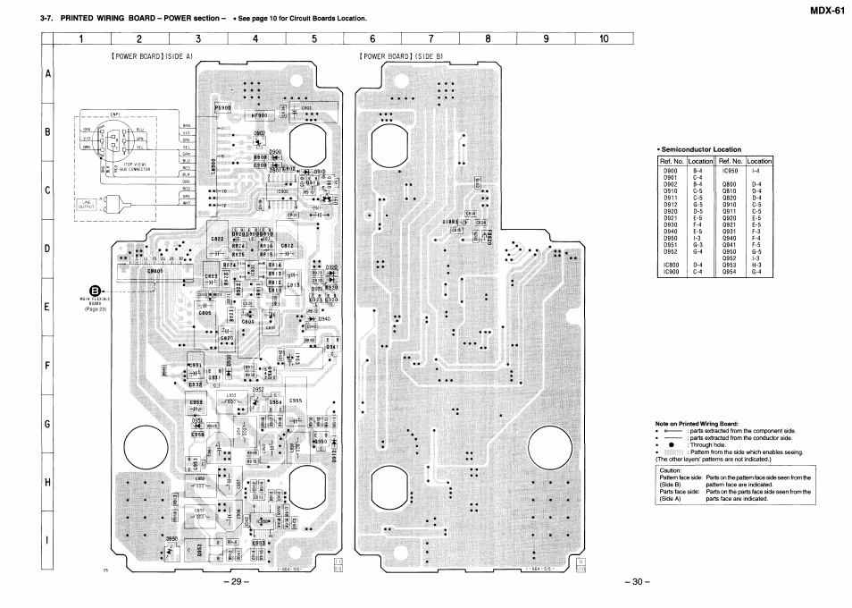 Printed wiring boards – power section | Sony MDX-61 User Manual | Page 17 / 38