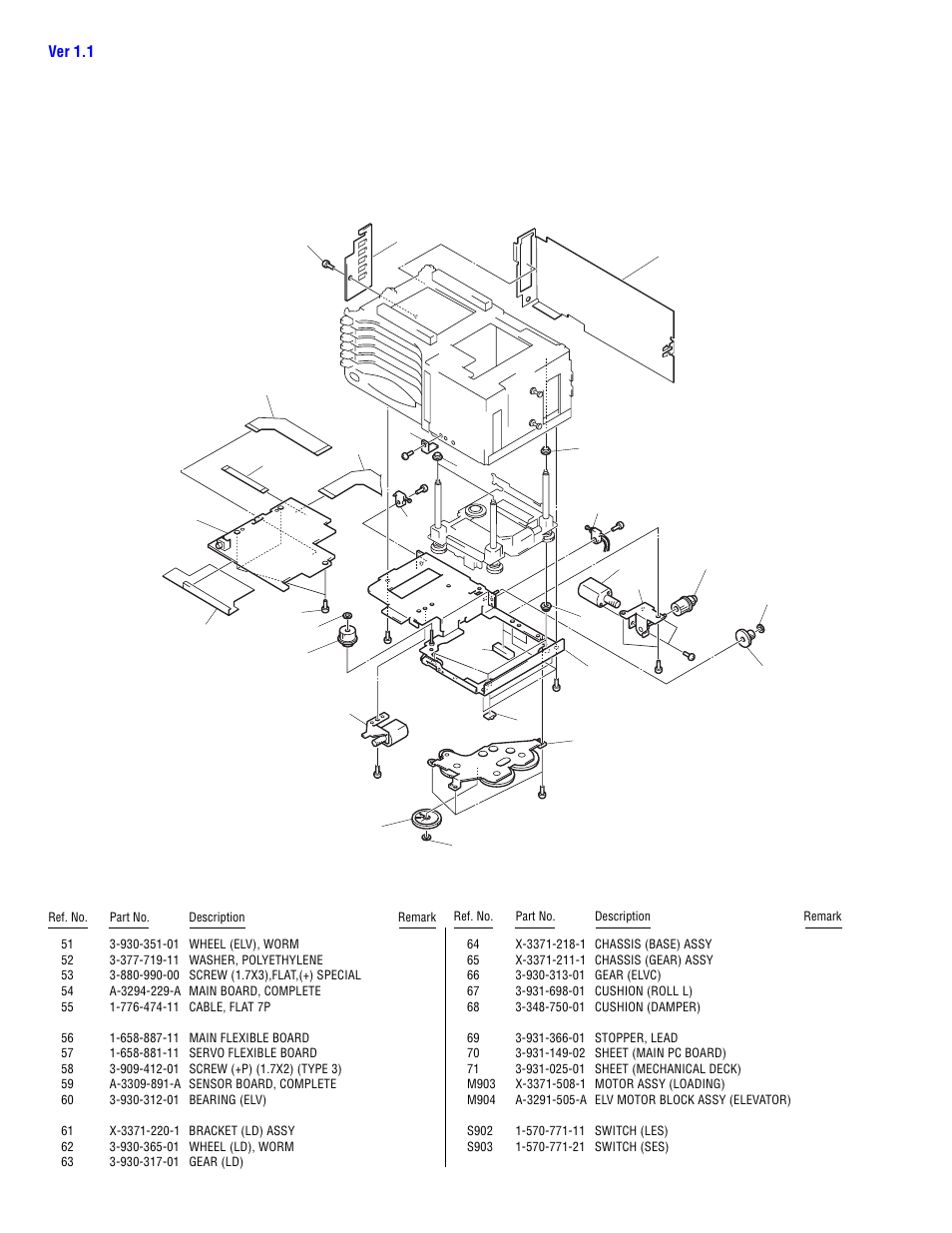 Mechanism section-1 (mg-798-133) | Sony MDX-61 User Manual | Page 28 / 38