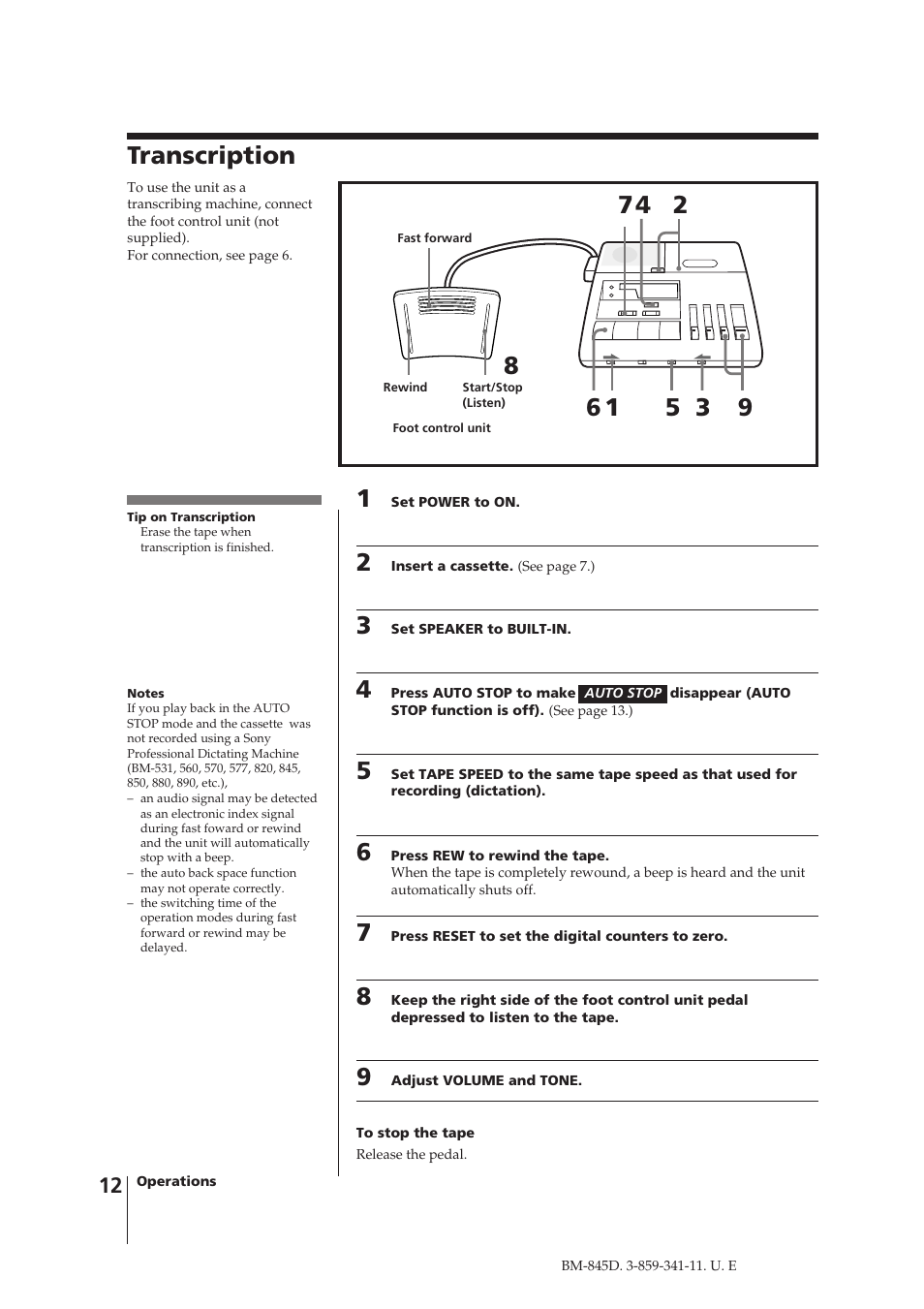 Transcription | Sony BM-845D User Manual | Page 12 / 20