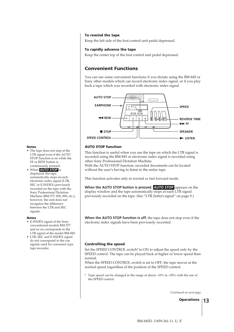 Convenient functions | Sony BM-845D User Manual | Page 13 / 20