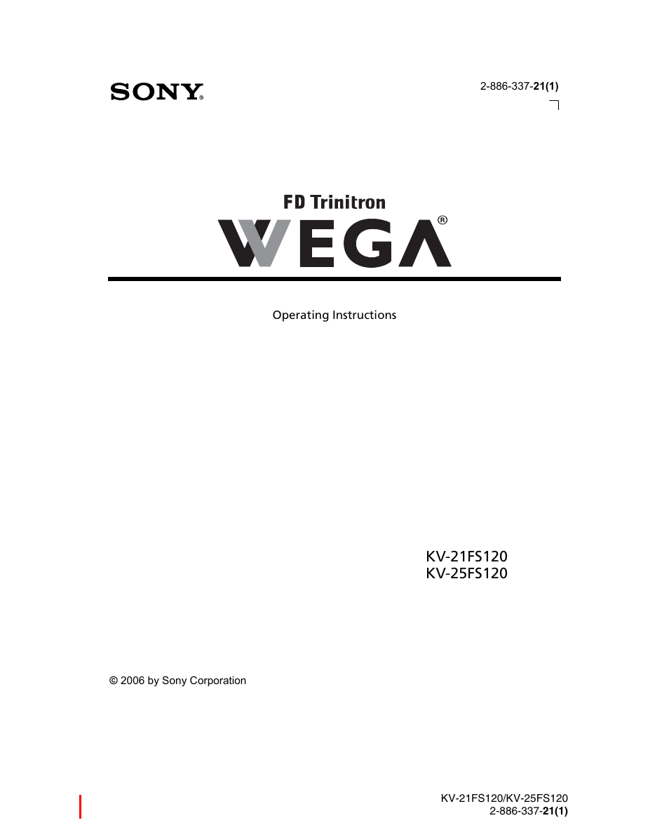 Sony WEGA KV-21FS120 User Manual | 48 pages