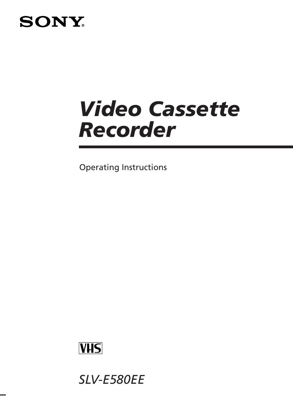 Sony SLV-E580EE User Manual | 56 pages