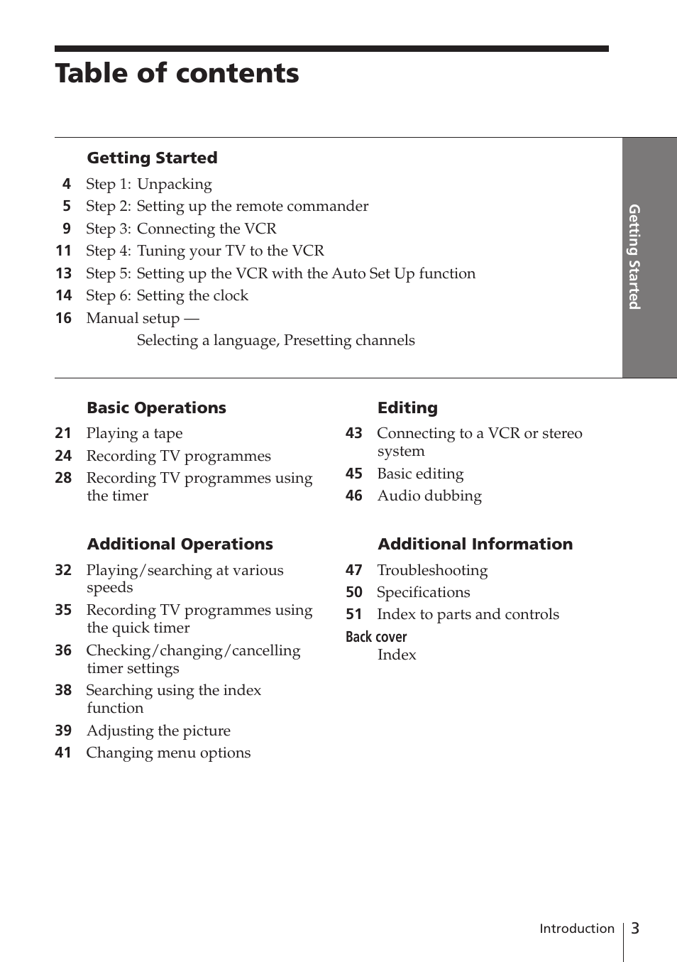 Sony SLV-E580EE User Manual | Page 3 / 56