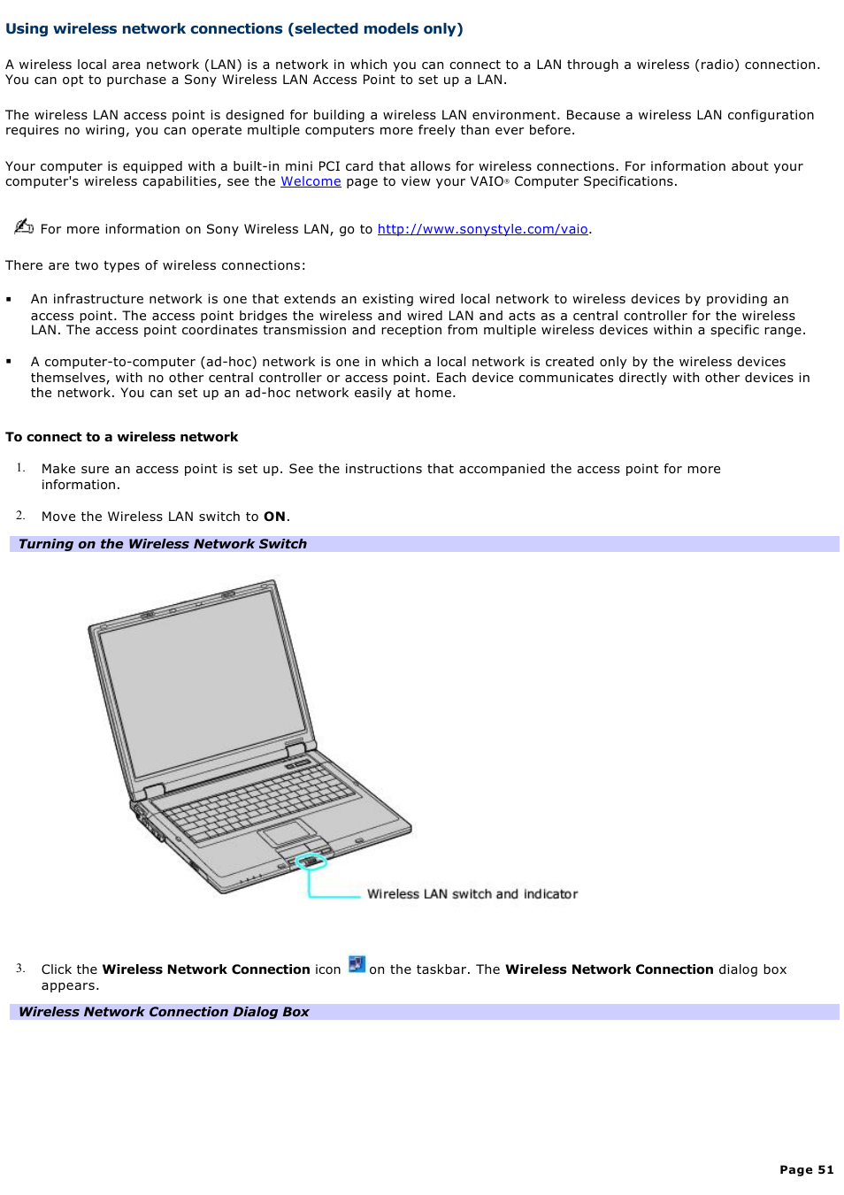 Sony VAIO computer User Manual | Page 51 / 190