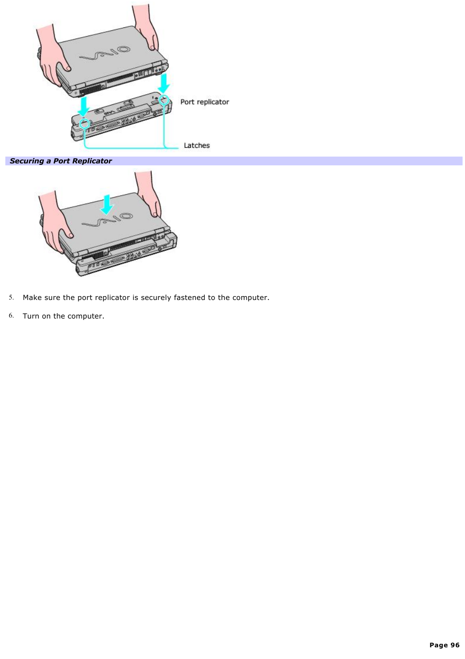 Sony VAIO computer User Manual | Page 96 / 190