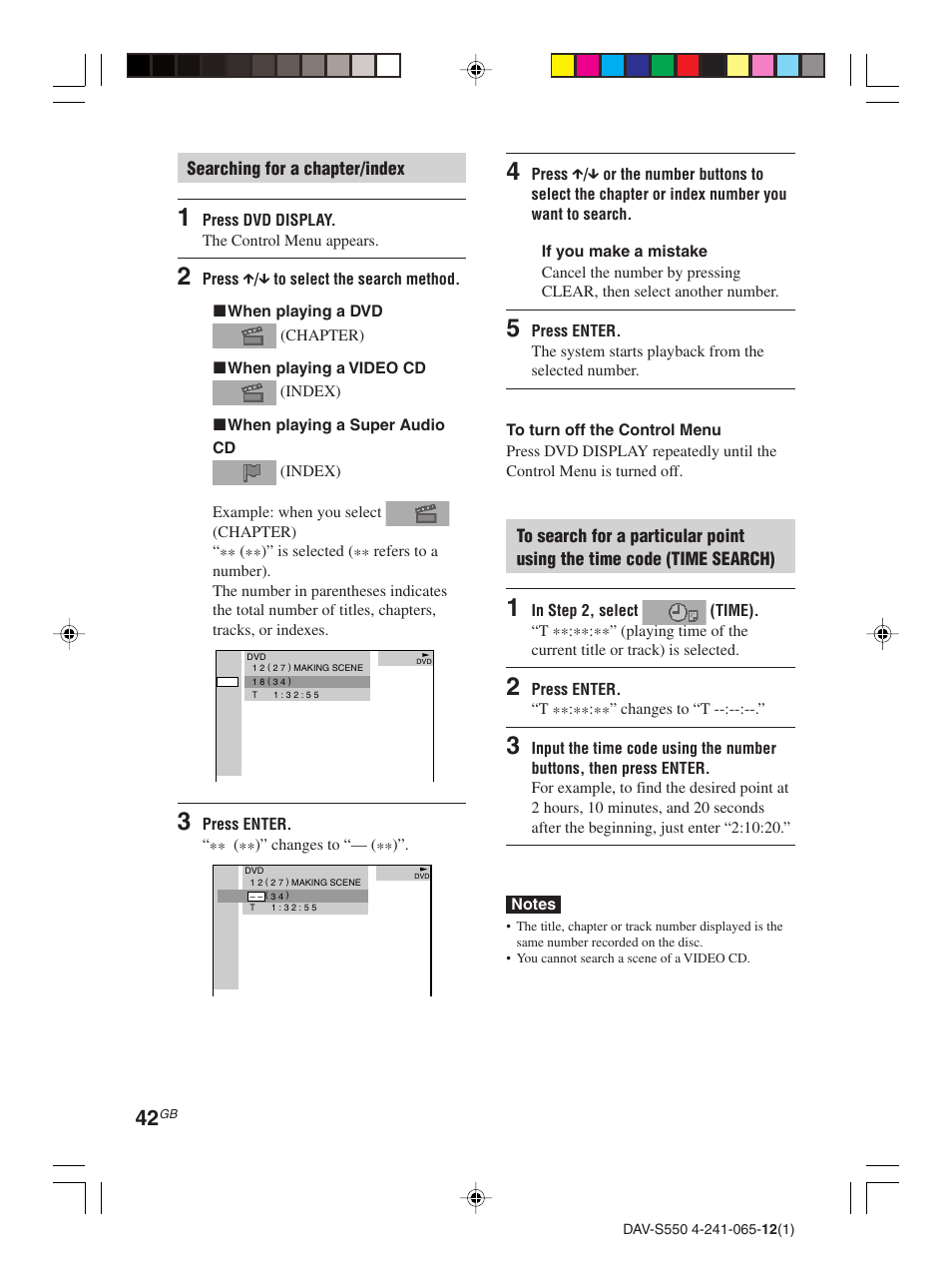 Sony DAV-S550 User Manual | Page 42 / 84