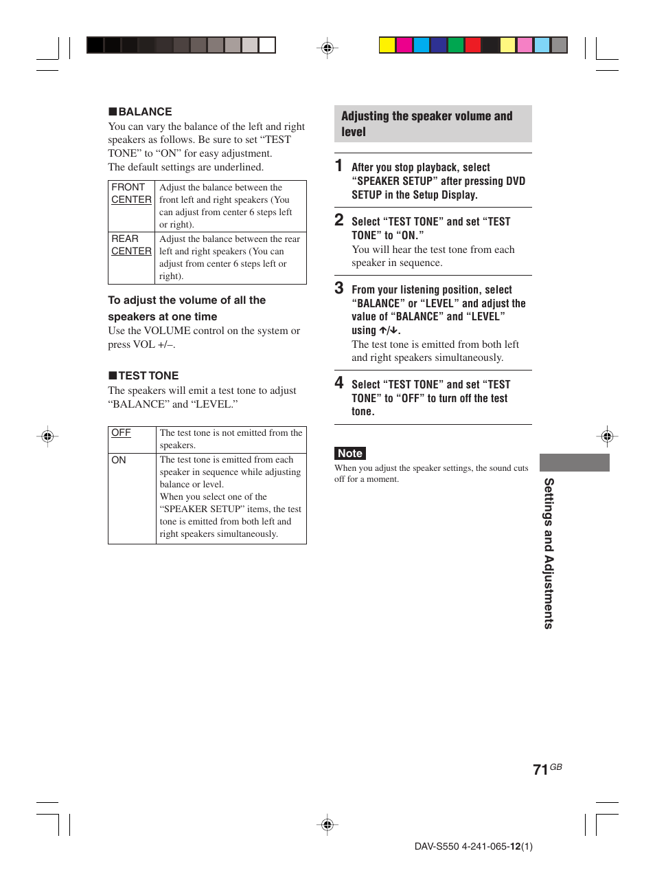 Sony DAV-S550 User Manual | Page 71 / 84