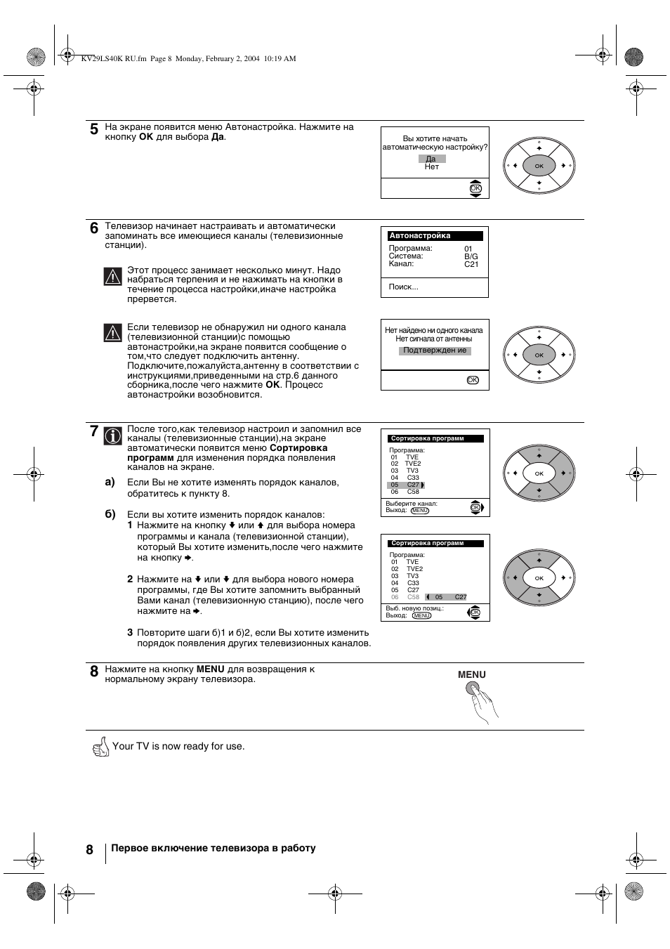Sony FD Trinitron KV-29LS40K User Manual | Page 108 / 124