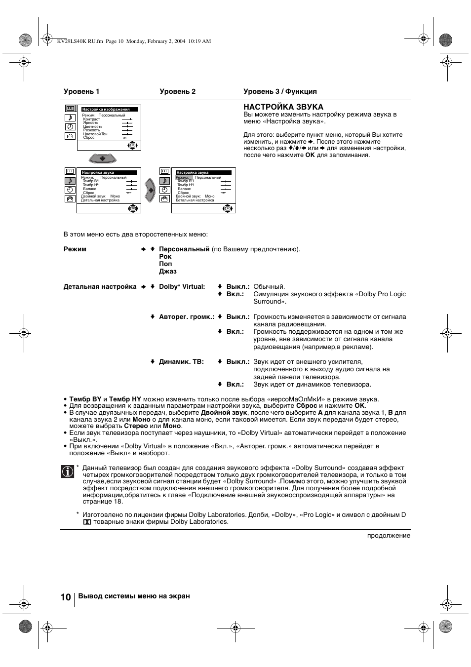 Sony FD Trinitron KV-29LS40K User Manual | Page 110 / 124