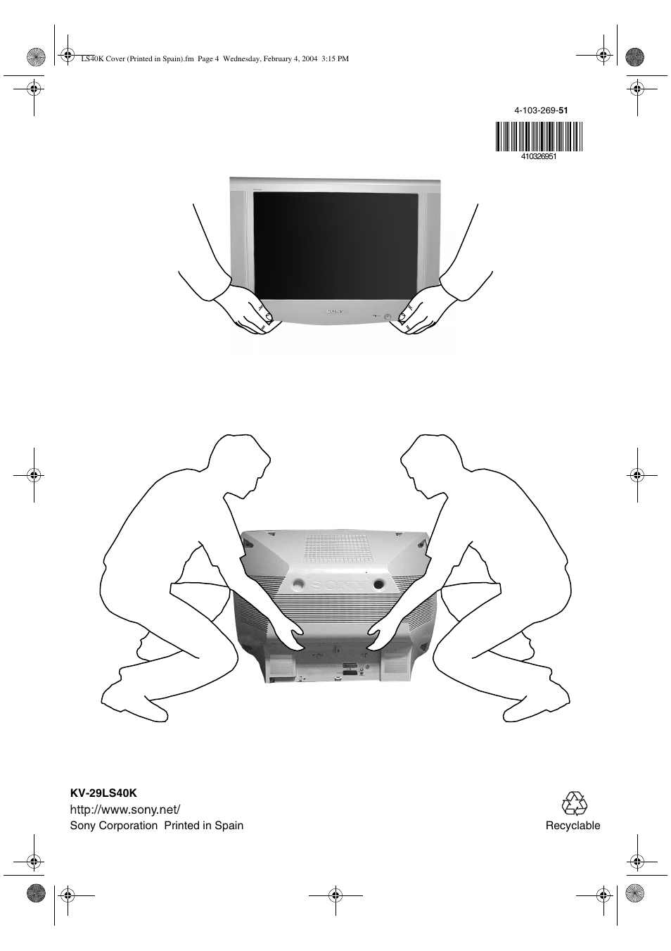 Sony FD Trinitron KV-29LS40K User Manual | Page 124 / 124