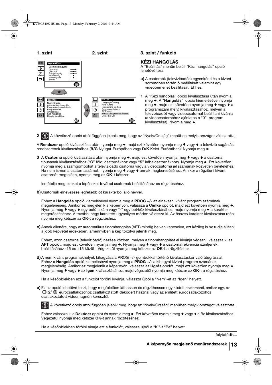Sony FD Trinitron KV-29LS40K User Manual | Page 73 / 124