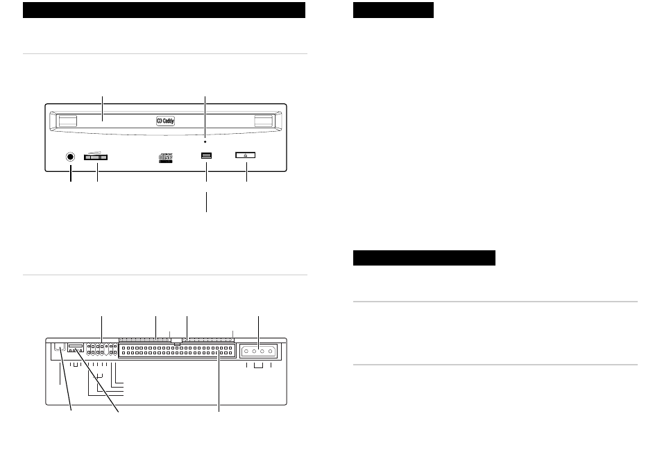 Controls, Precautions, Hardware installation | Location and function of parts and controls, Installing the drive unit into the computer, Getting started, Front panel rear panel | Sony CDU948S User Manual | Page 4 / 11