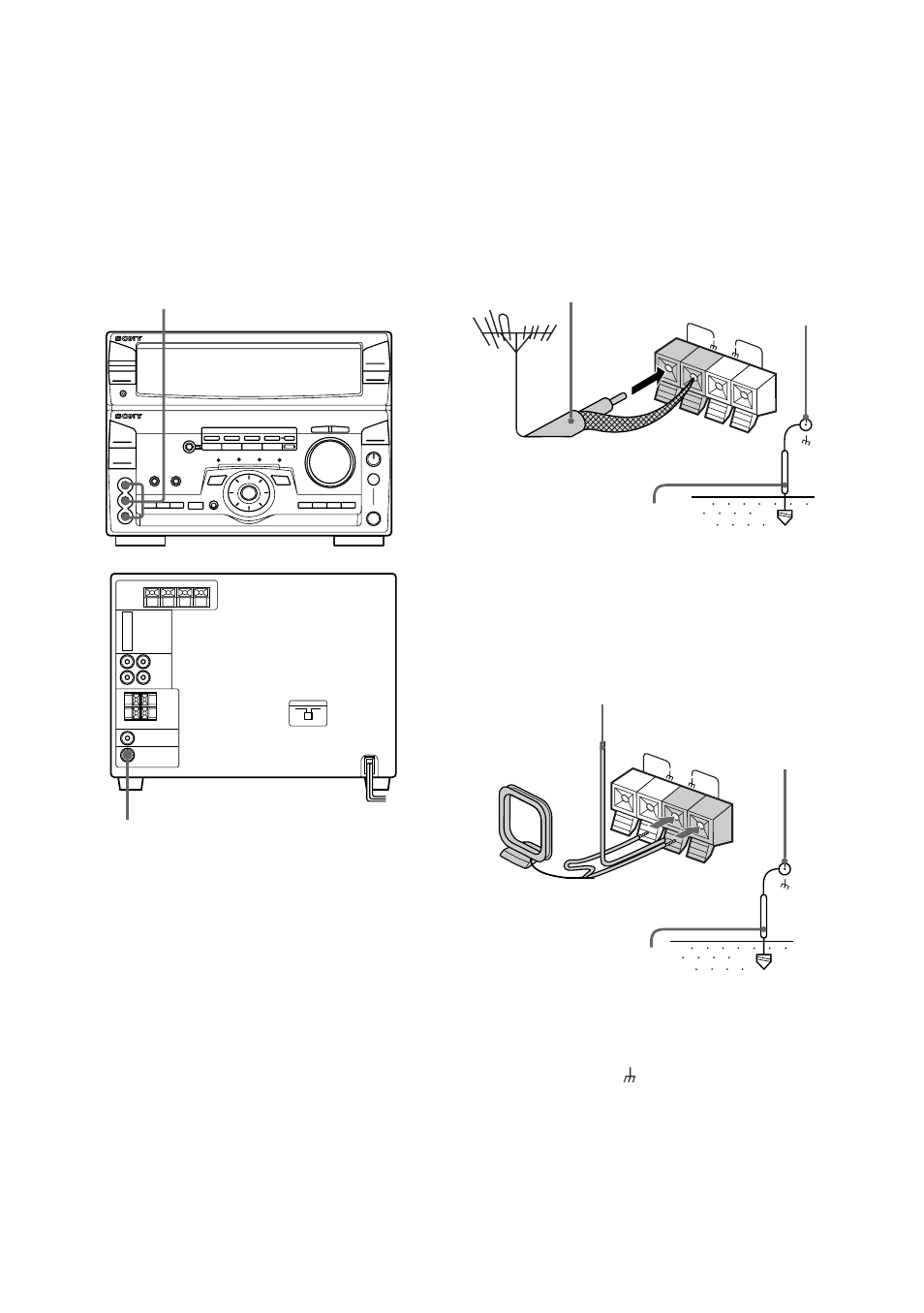 9connecting a video game player, Connecting outdoor antennas | Sony MHC-W550 User Manual | Page 9 / 44